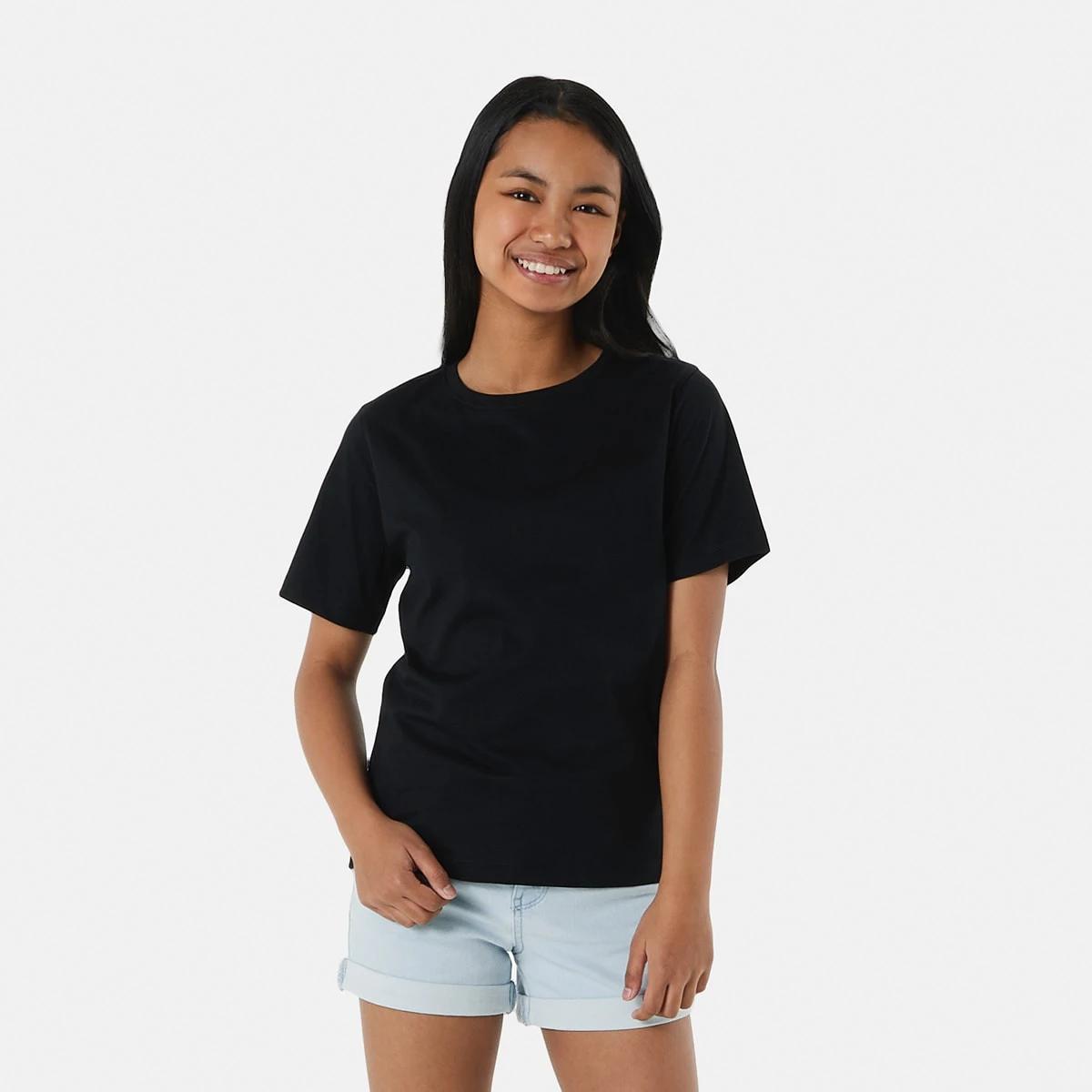 1 Short Sleeve Plain T-shirt BLACK, 1 of 8