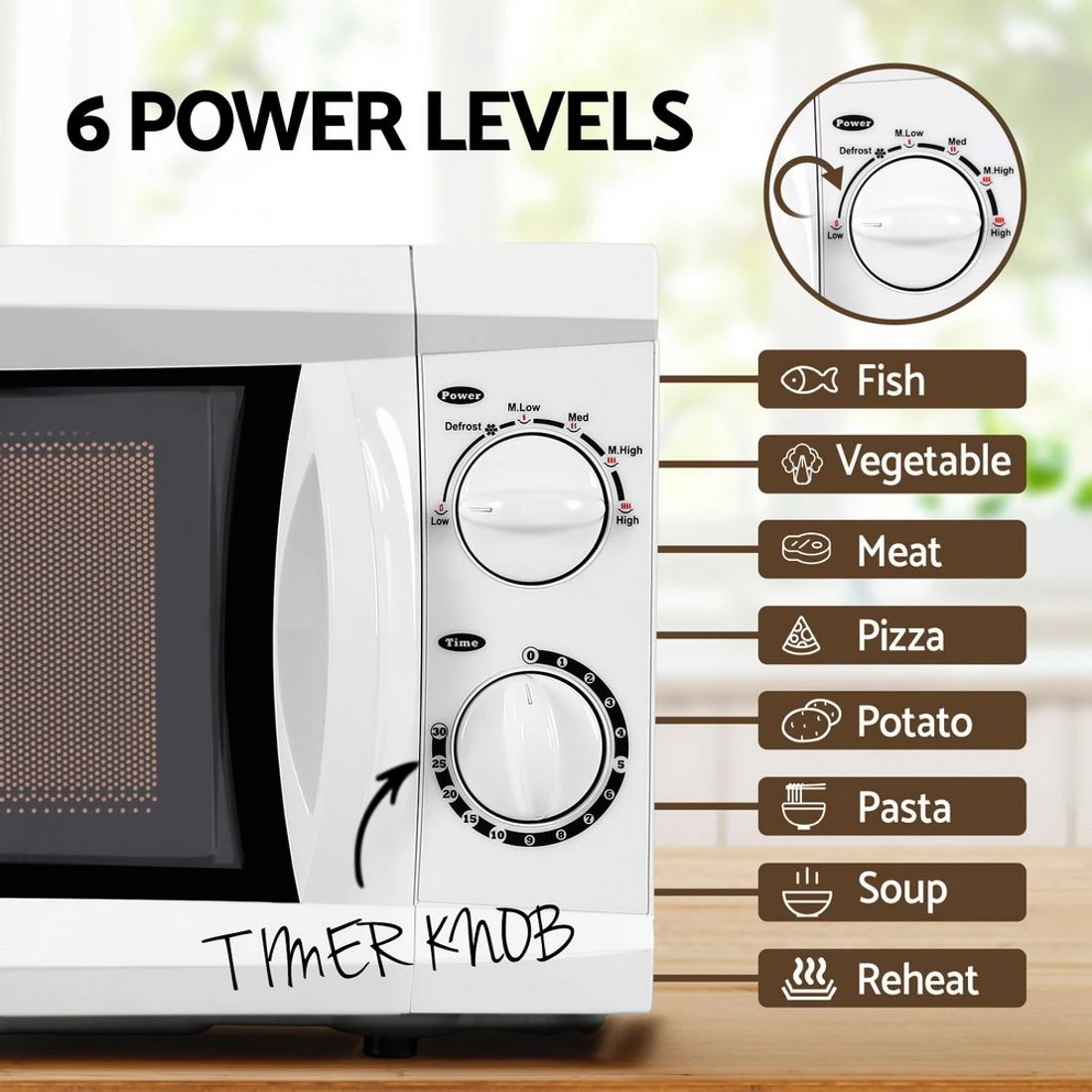 5 Devanti 20L Microwave Oven 700W
 - white, 5 of 6