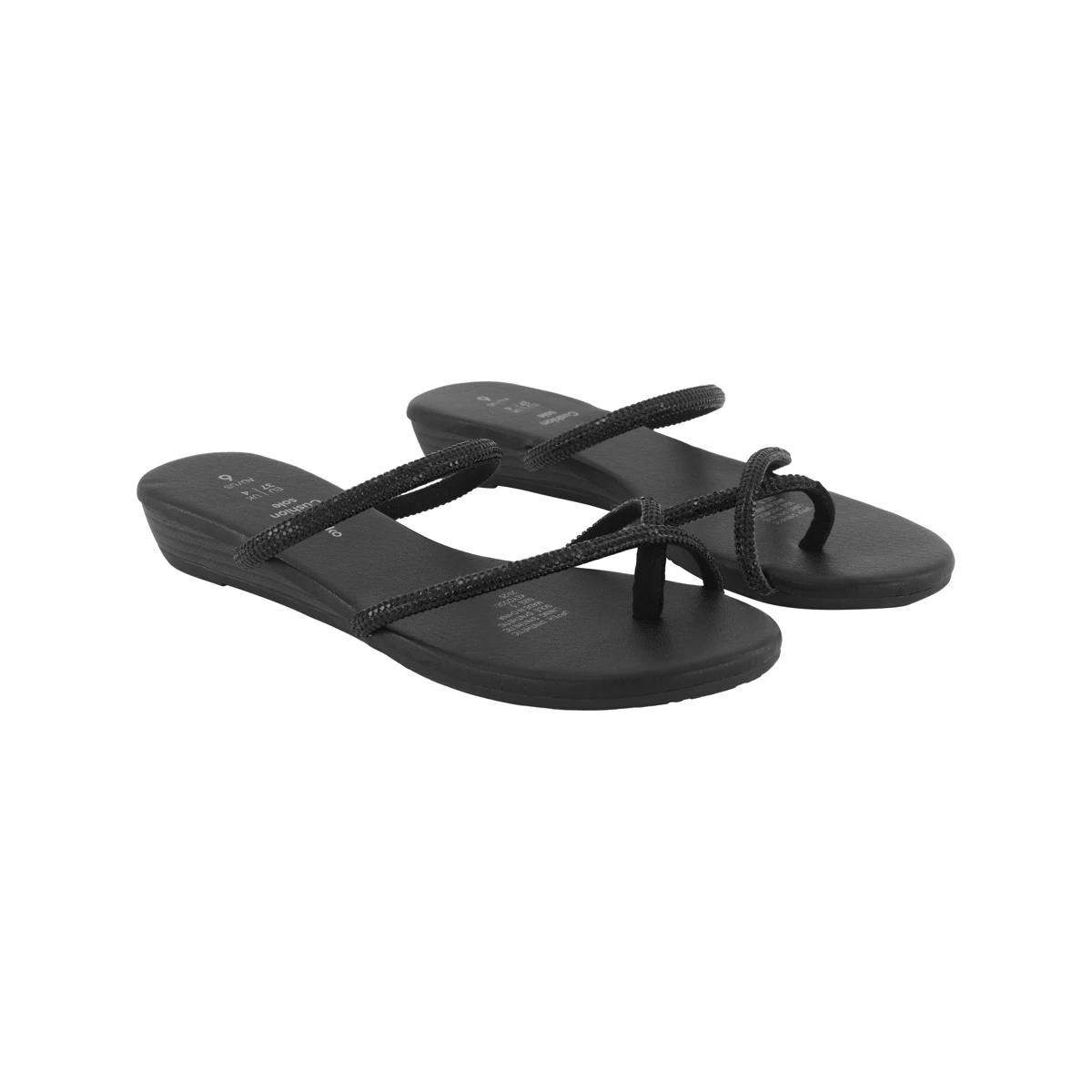 2 Diamante Wedge Sandals Black, 2 of 3