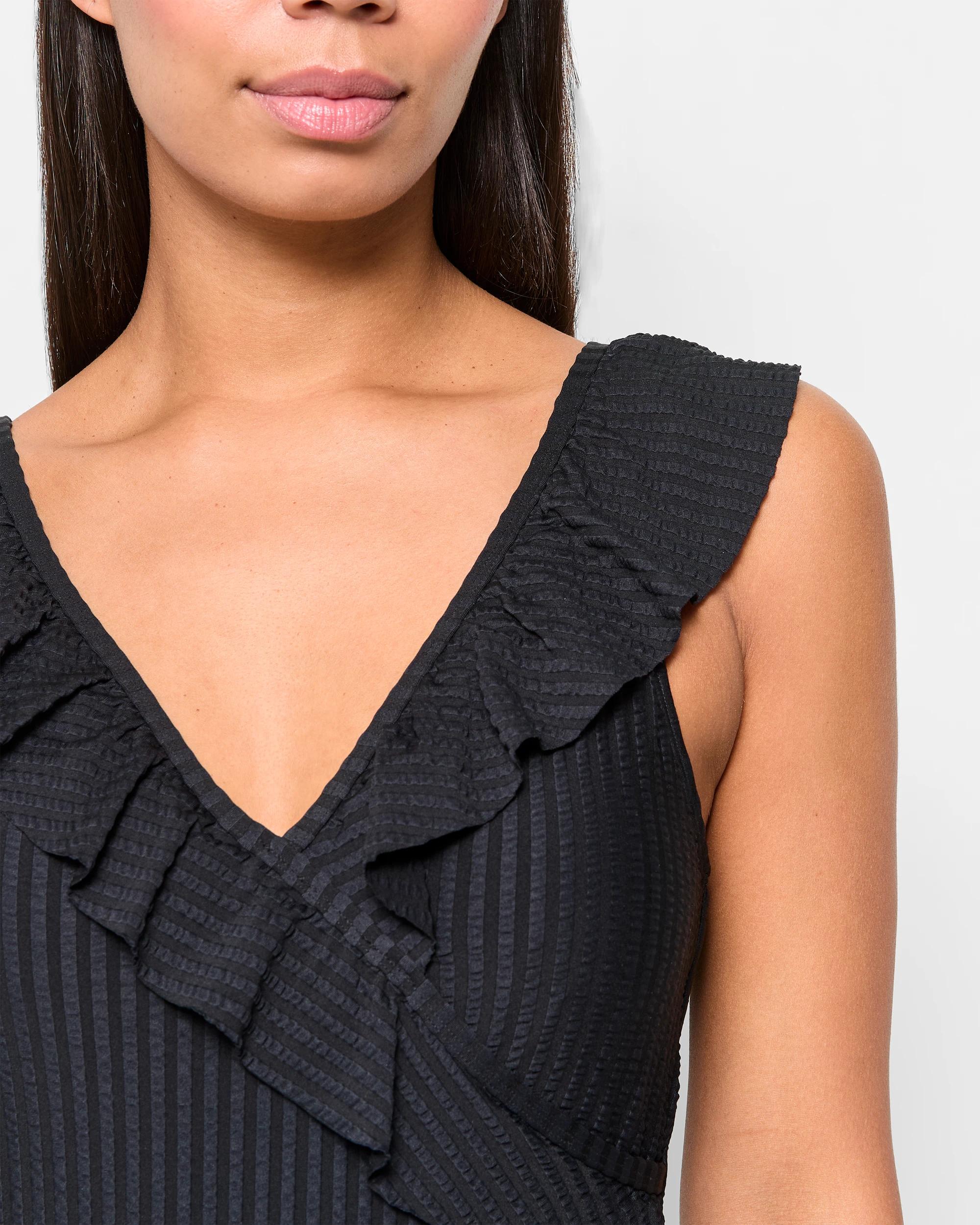 5 Target Resort Seersucker Frill Wrap One Piece Bathers - Shape Your Body BLACK, 5 of 5