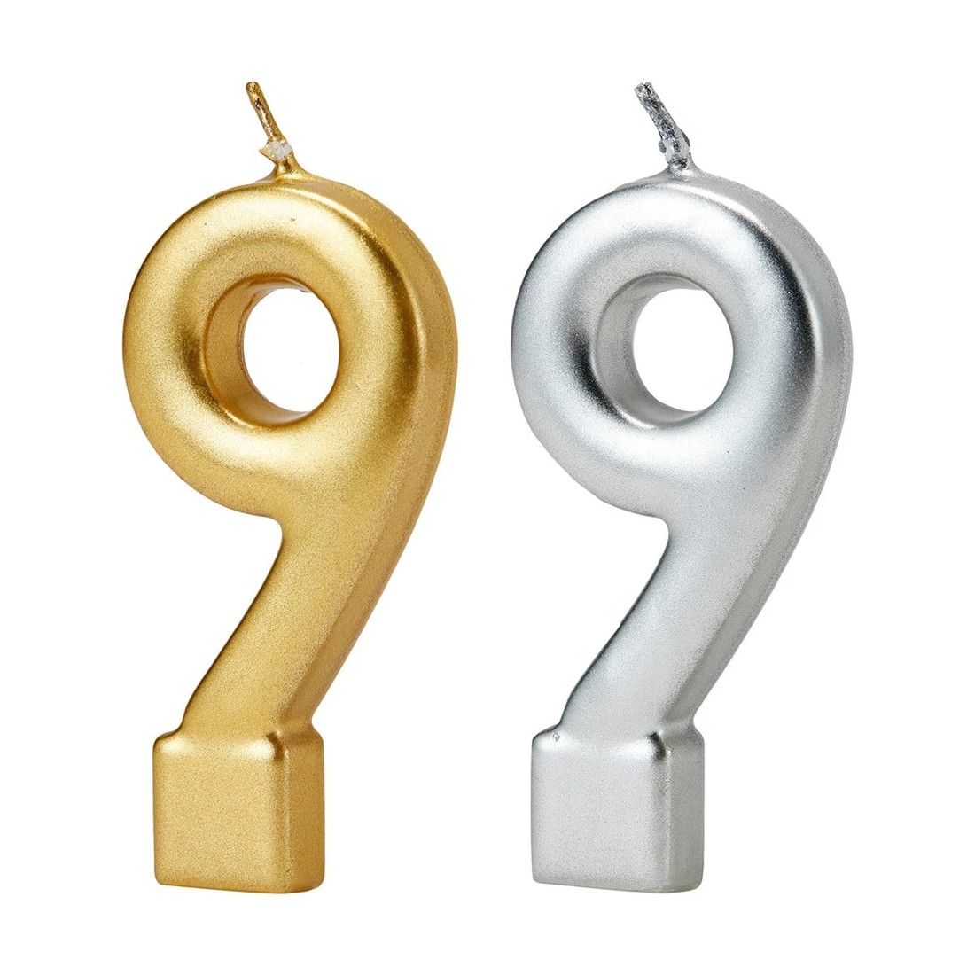 2 Metallic Candle Number 9 - Assorted, 2 of 6