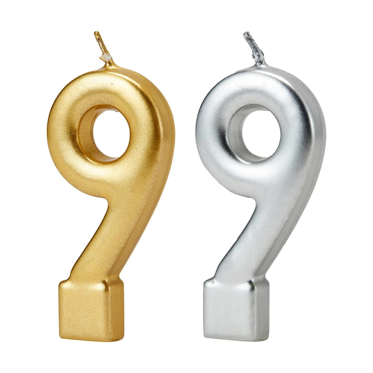 2 Metallic Candle Number 9 - Assorted, 2 of 6
