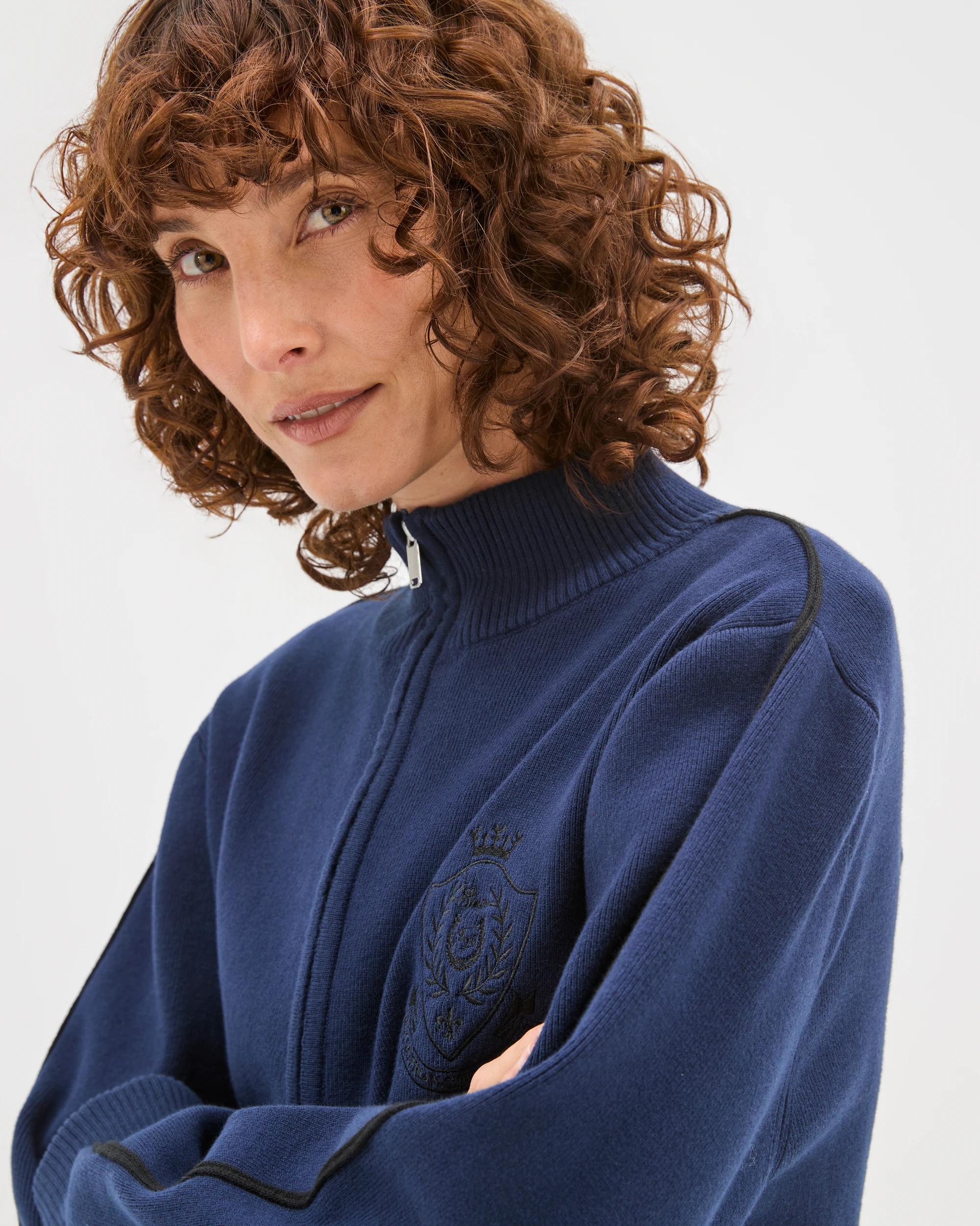 6 Target Active Active Australian Cotton Blend Knit Zip Through Jumper NAVY, 6 of 7