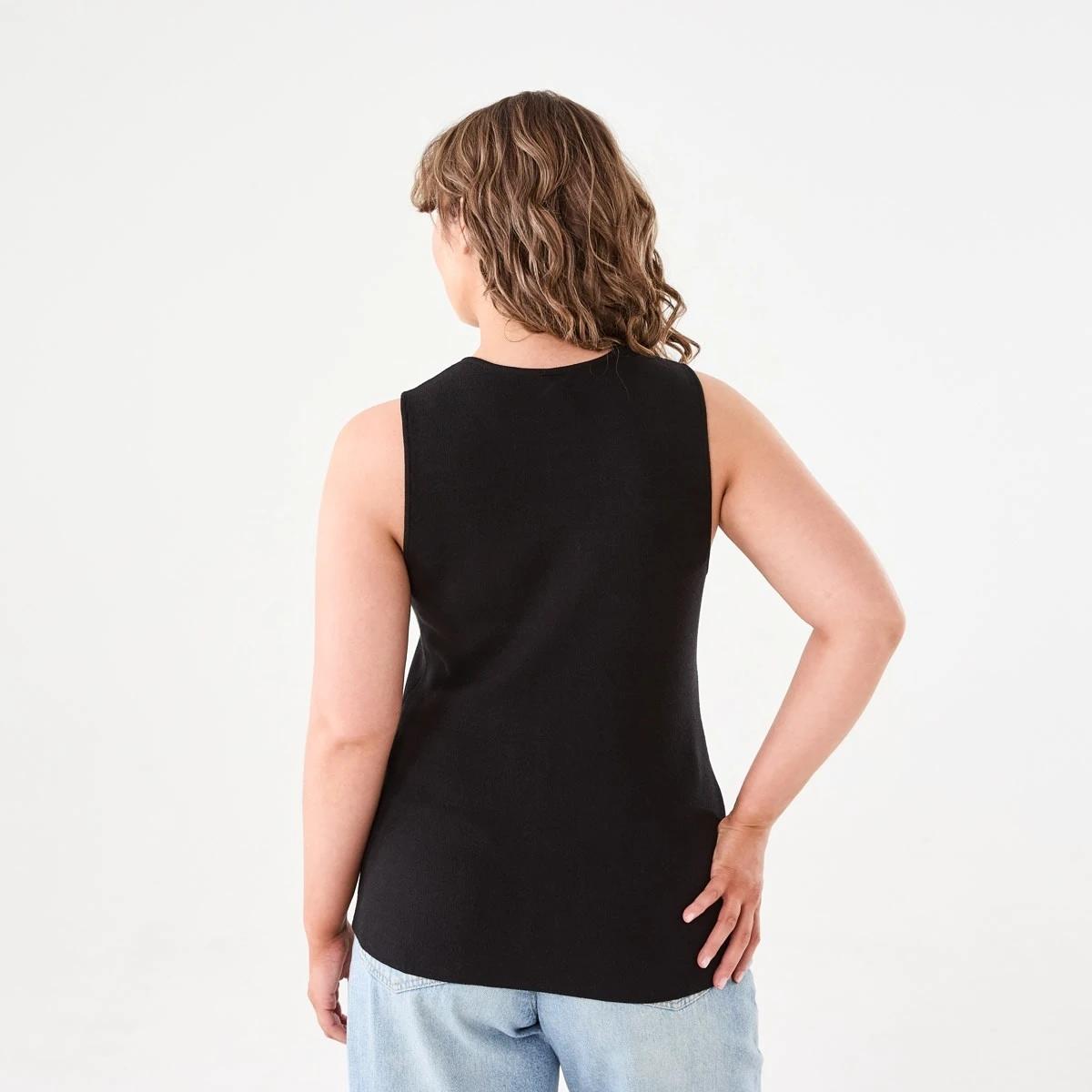 3 Sleeveless Fitted Vest BLACK, 3 of 5