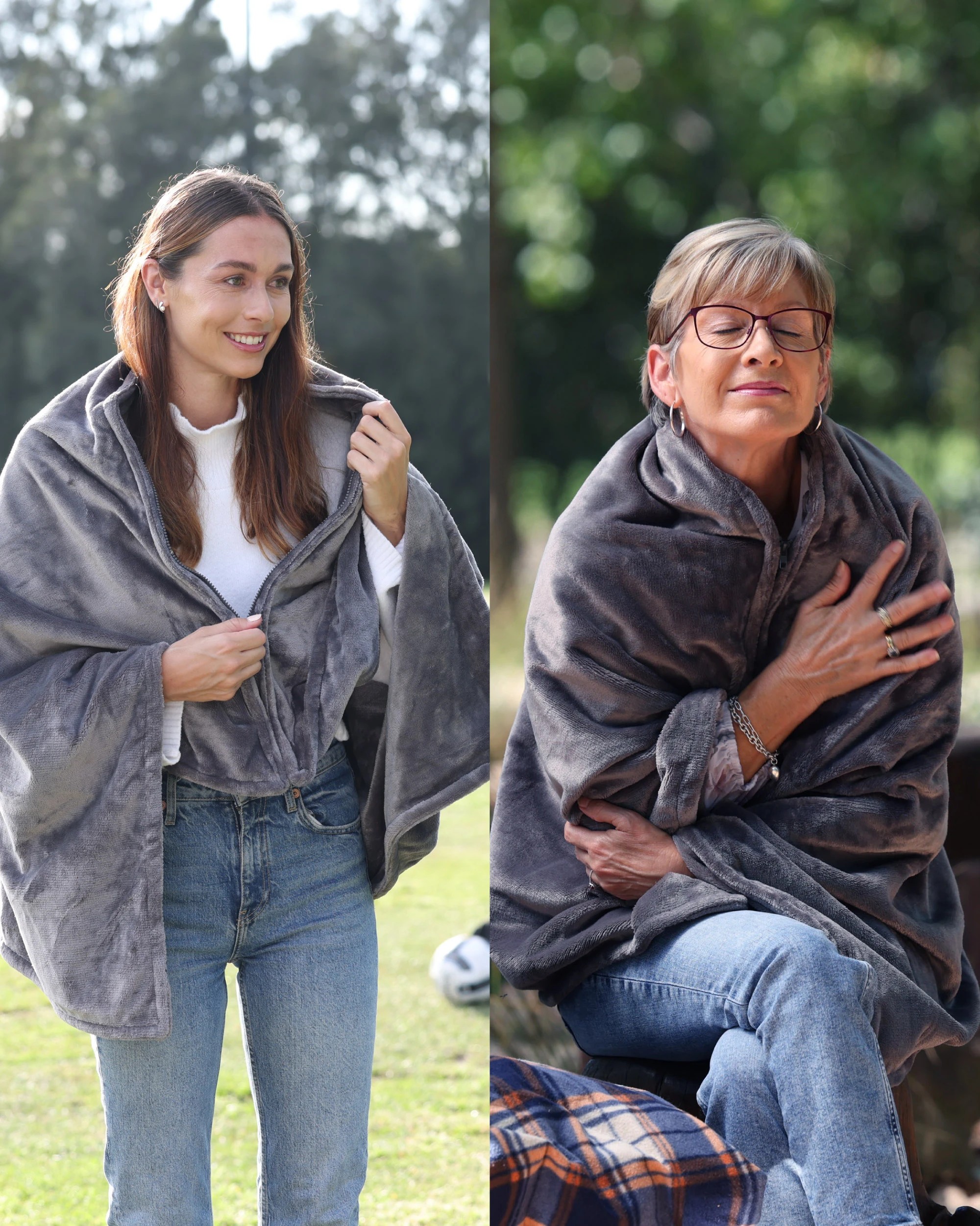 6 Sash and Bloom WinterWarm Heated Shawl Charcoal Portable 2-in-1 Super-Soft Heated Blanket That Zips Into A Shawl, 6 of 7