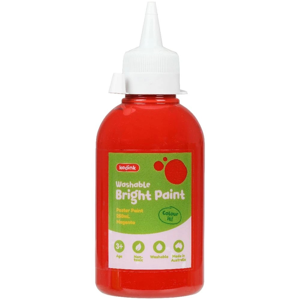 2 Kadink Washable Bright Poster Paint 250mL Red, 2 of 4