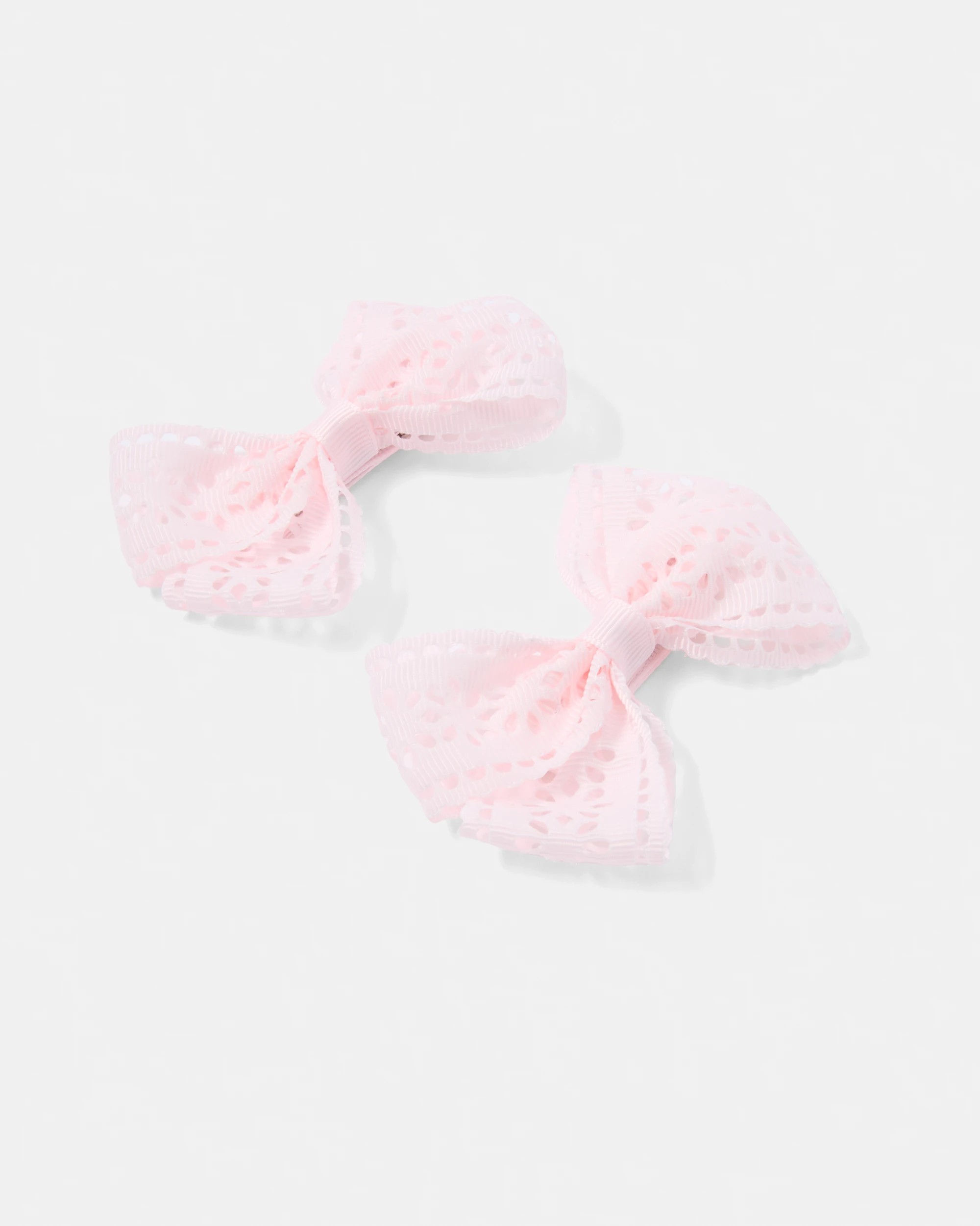 1 2 Pack Pink Laser Cut Bow Hair Clips, 1 of 4