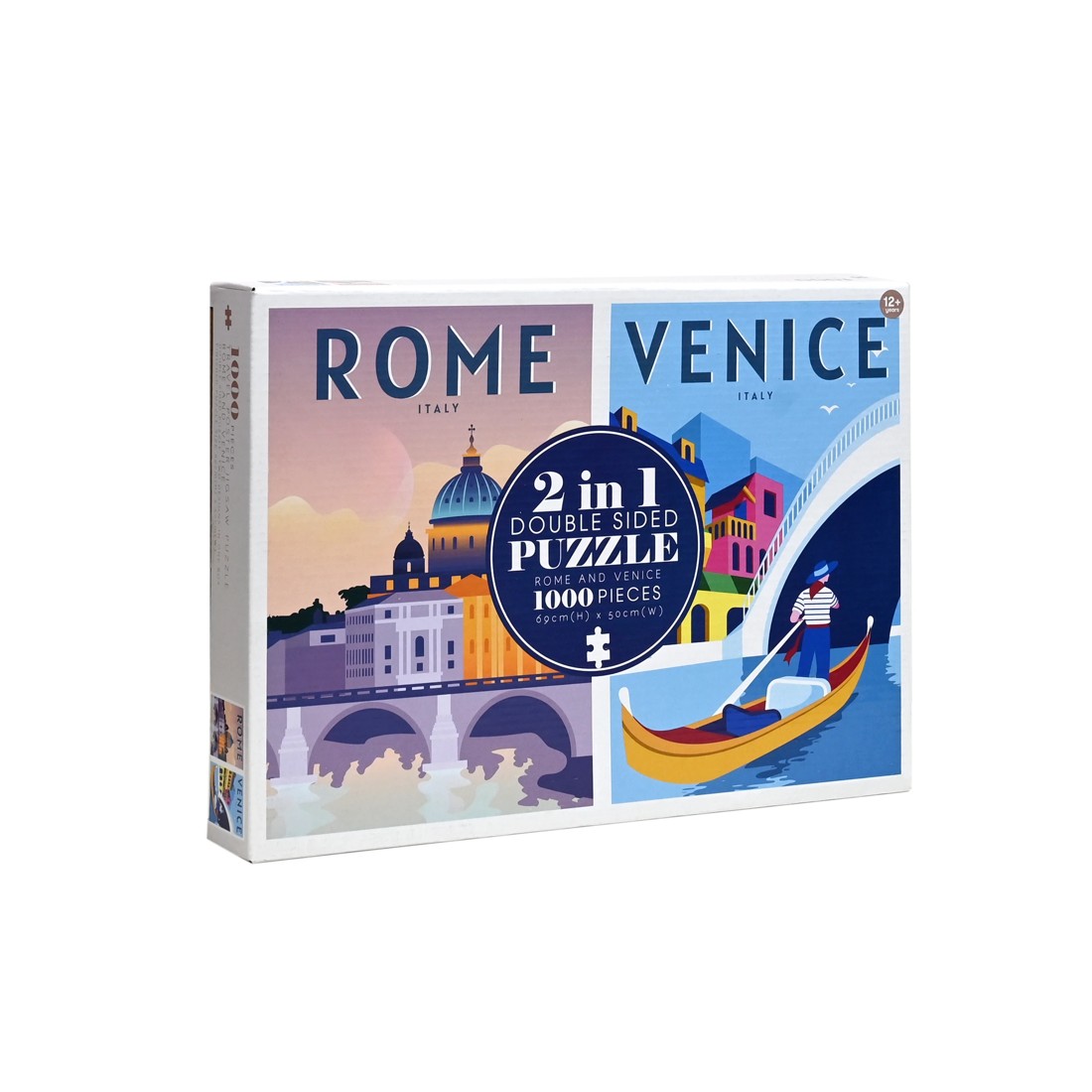 4 1000 Piece 2 in 1 Double Sided Vintage Travel Poster Puzzles - Assorted, 4 of 9