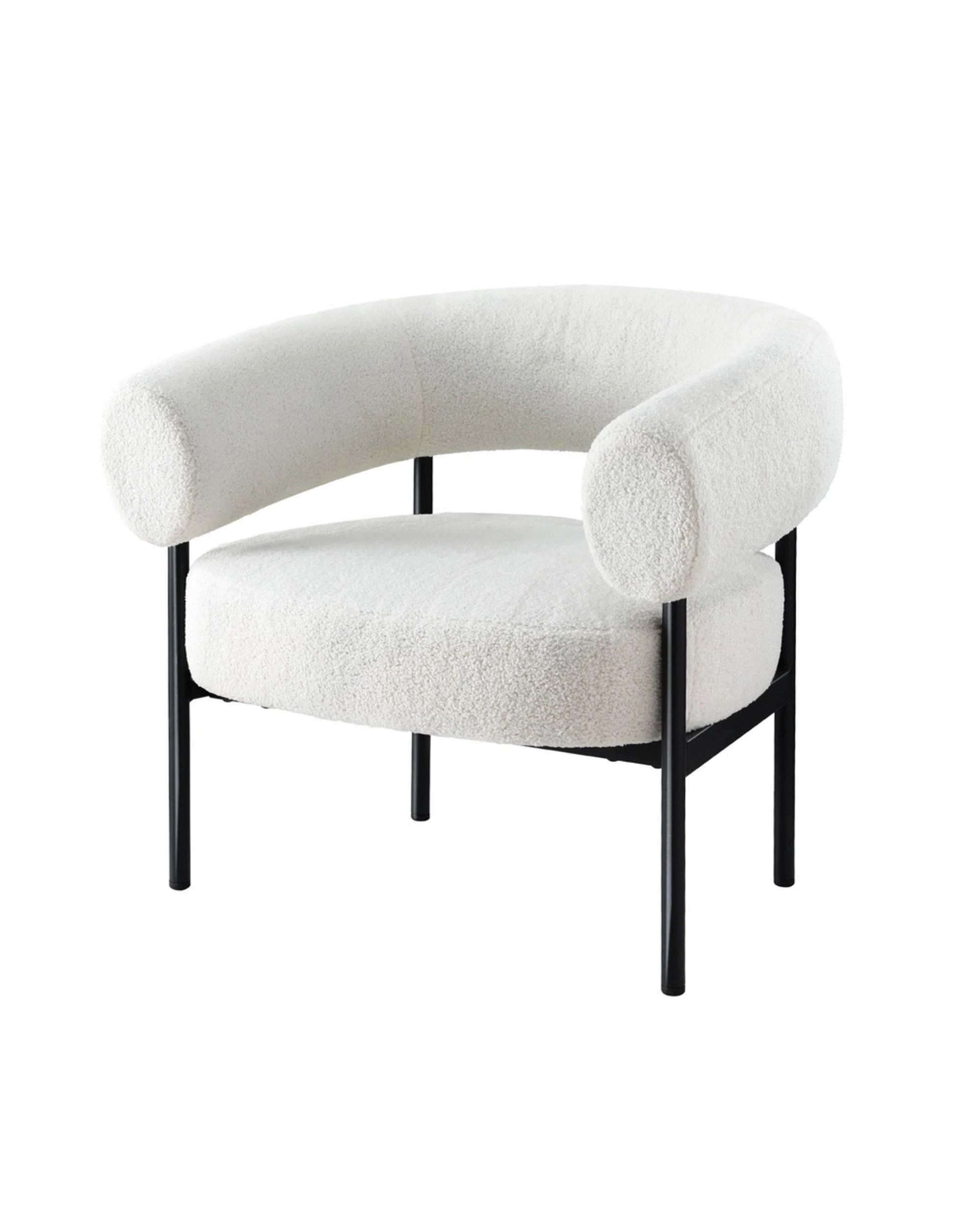 1 Artiss Armchair Accent Chair Curved Boucle
 - White, 1 of 3