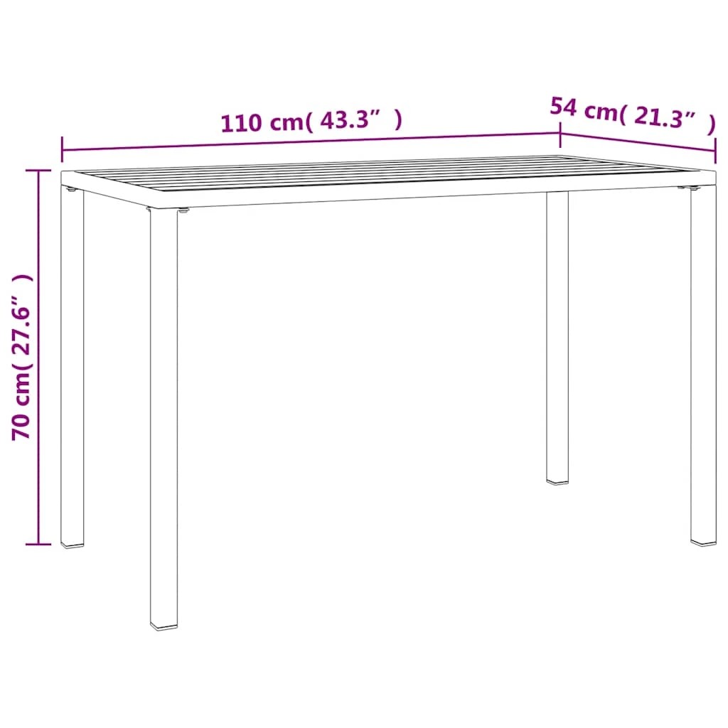 7 vidaXL garden dining table Durable - Grey, 7 of 7