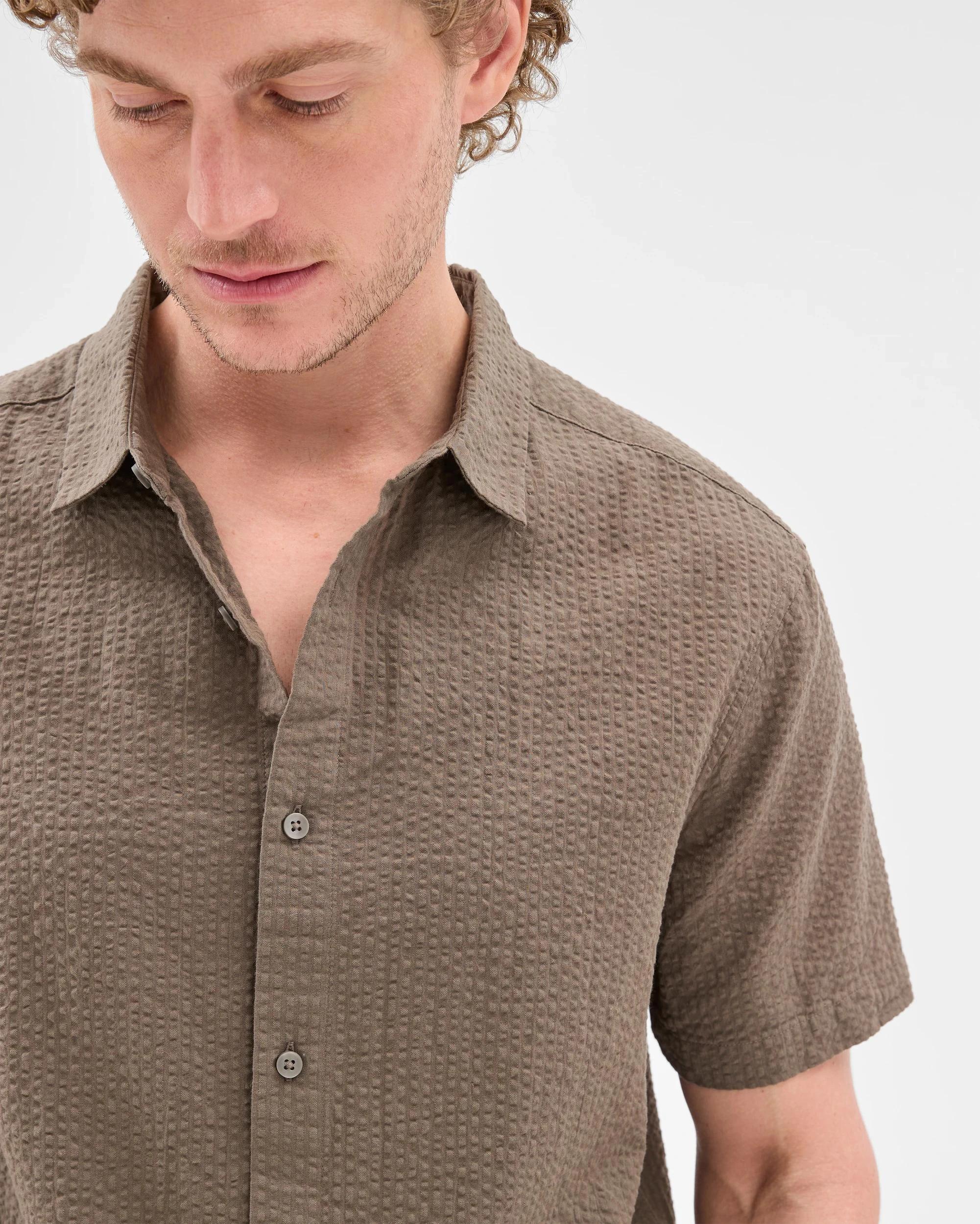 6 Target Australian Cotton Seersucker Shirt MUSHROOM, 6 of 7