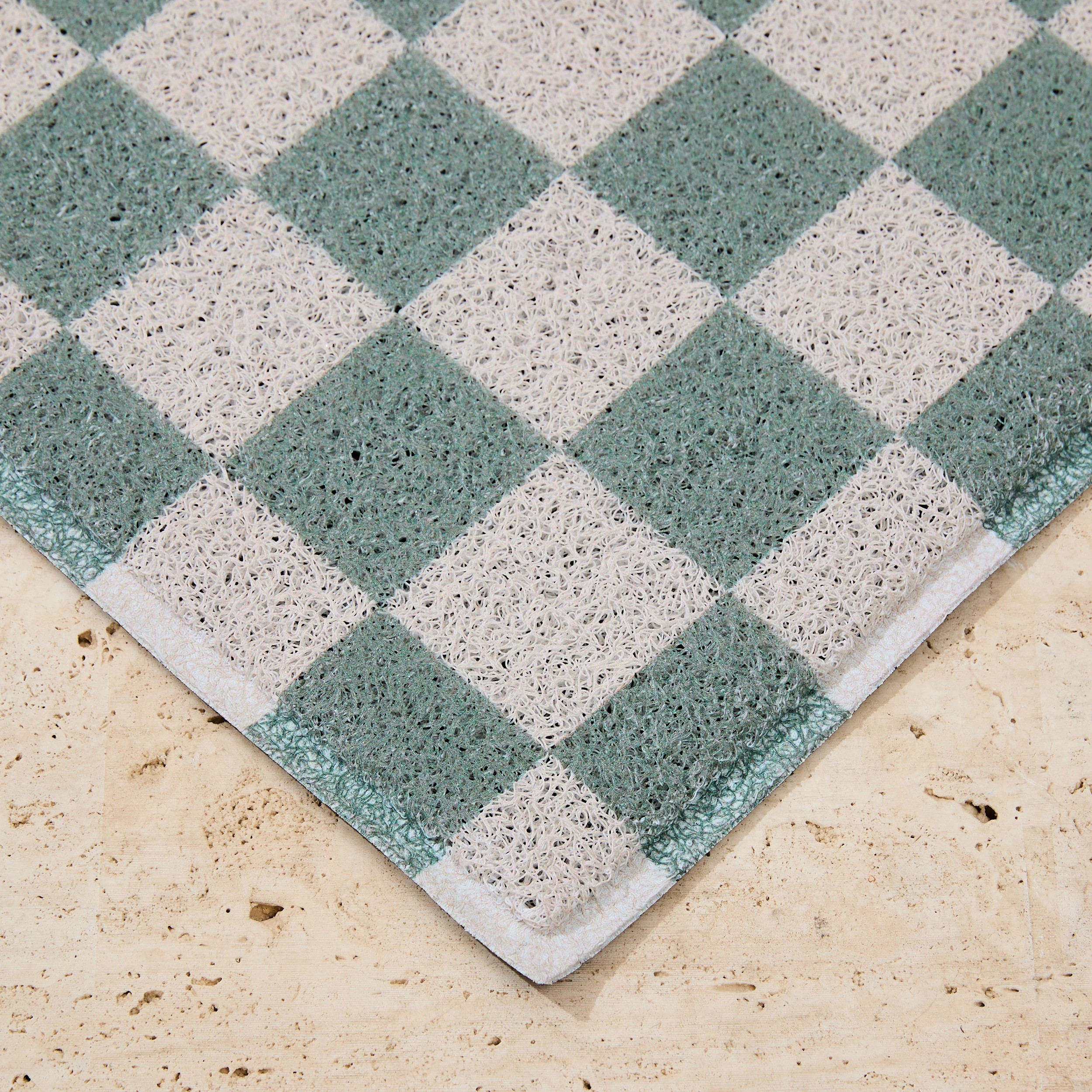 3 Dirt Grip Mat - Sage and White Check - 80cm x 50cm, 3 of 5