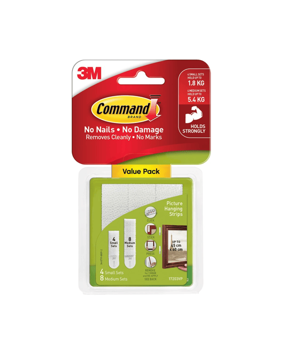 Command Picture Hanging Strips Small & Medium - 12 Pack