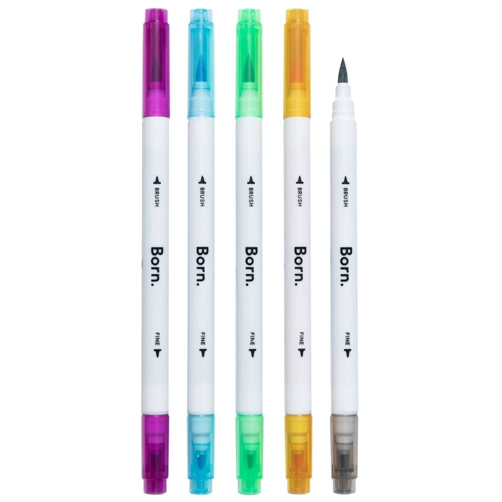 3 Born Dual-Tip Brush Markers 24 Pack Assorted, 3 of 4