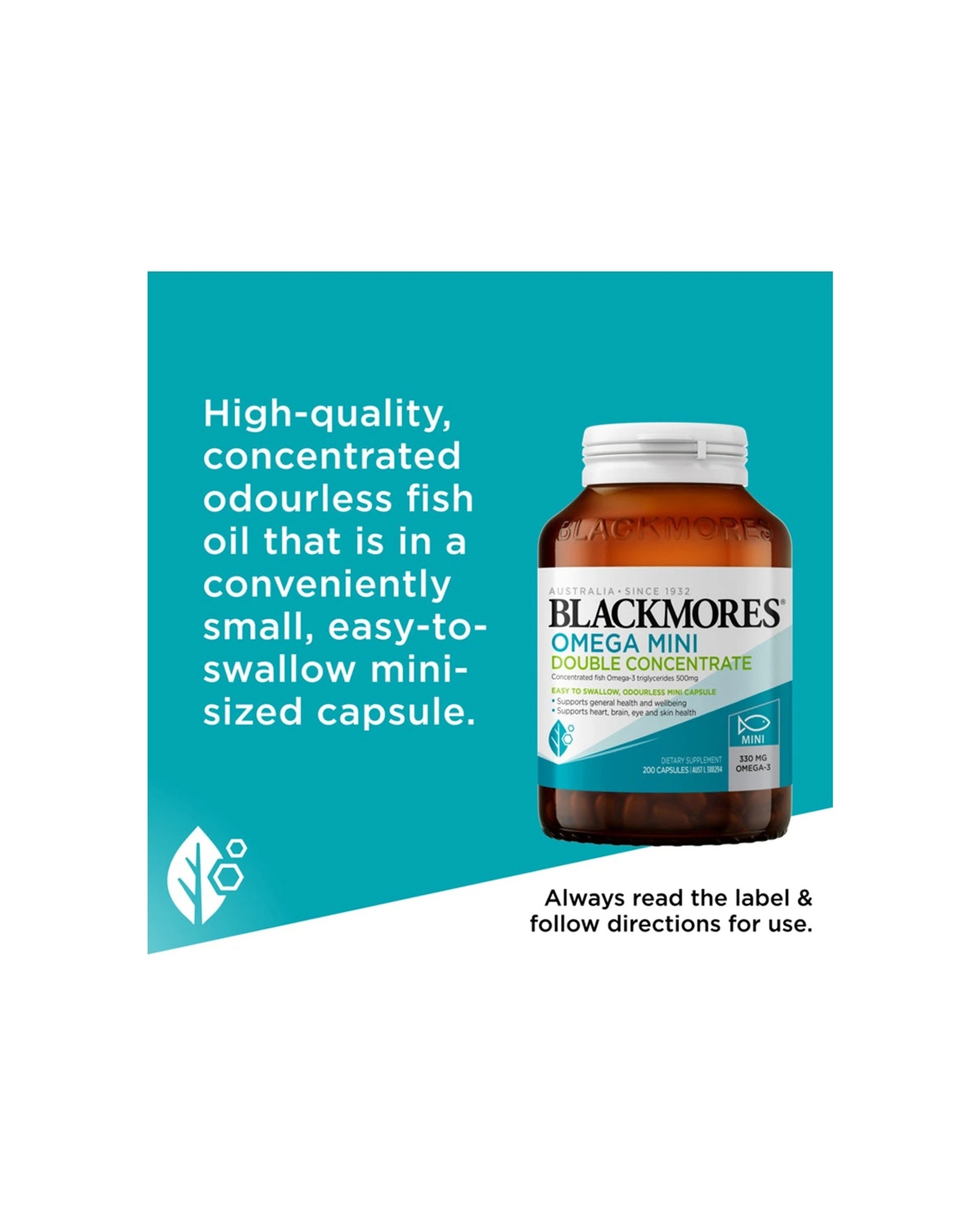4 Blackmores 200pc Omega Mini Double Concentrate Odourless Fish Oil Capsules, 4 of 7