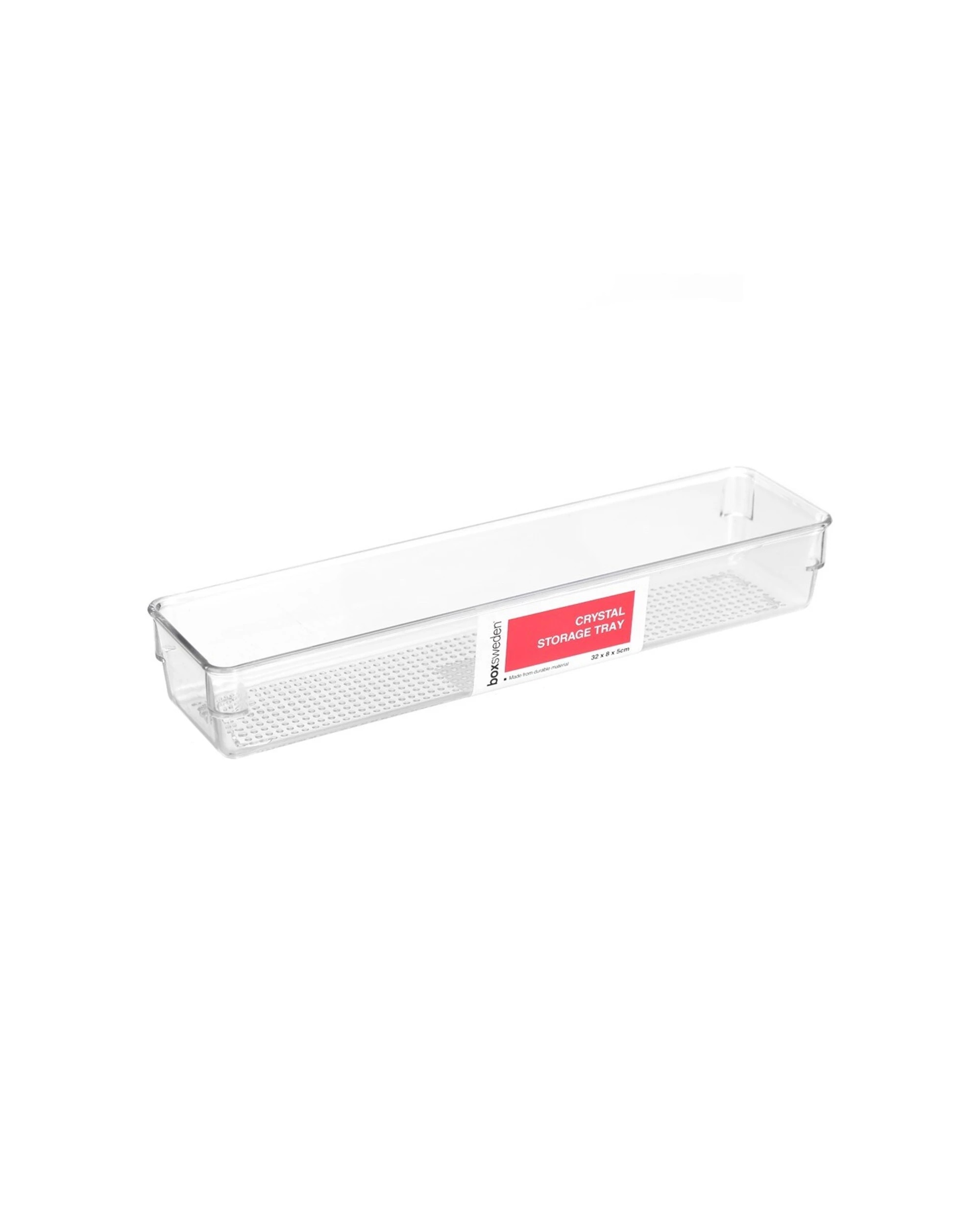 2 Boxsweden 10x Crystal Storage Tray Durable Organisers 32x8cm - Clear, 2 of 4