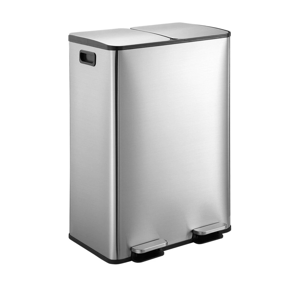 1 Maxkon 60L Rubbish Bin Dual Compartment Pedal Garbage Can Recycling Trash Waste Stainless Steel Trashcan Soft, 1 of 3