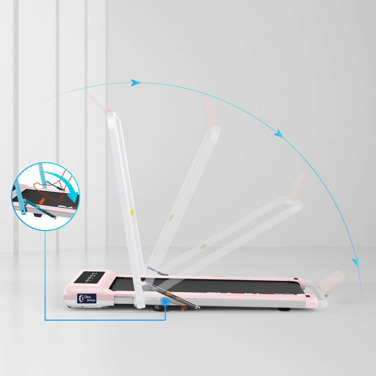 10 Black Lord Treadmill 2 IN 1 Electric Walking Pad Hydraulic Foldable 40cm Belt - Pink, 10 of 10