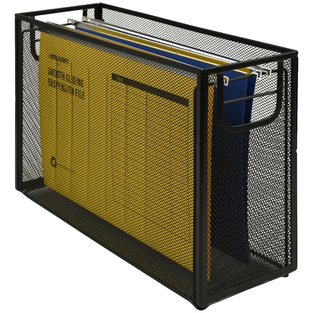 2 J.Burrows Mesh Foolscap Suspension File Holder Black, 2 of 3