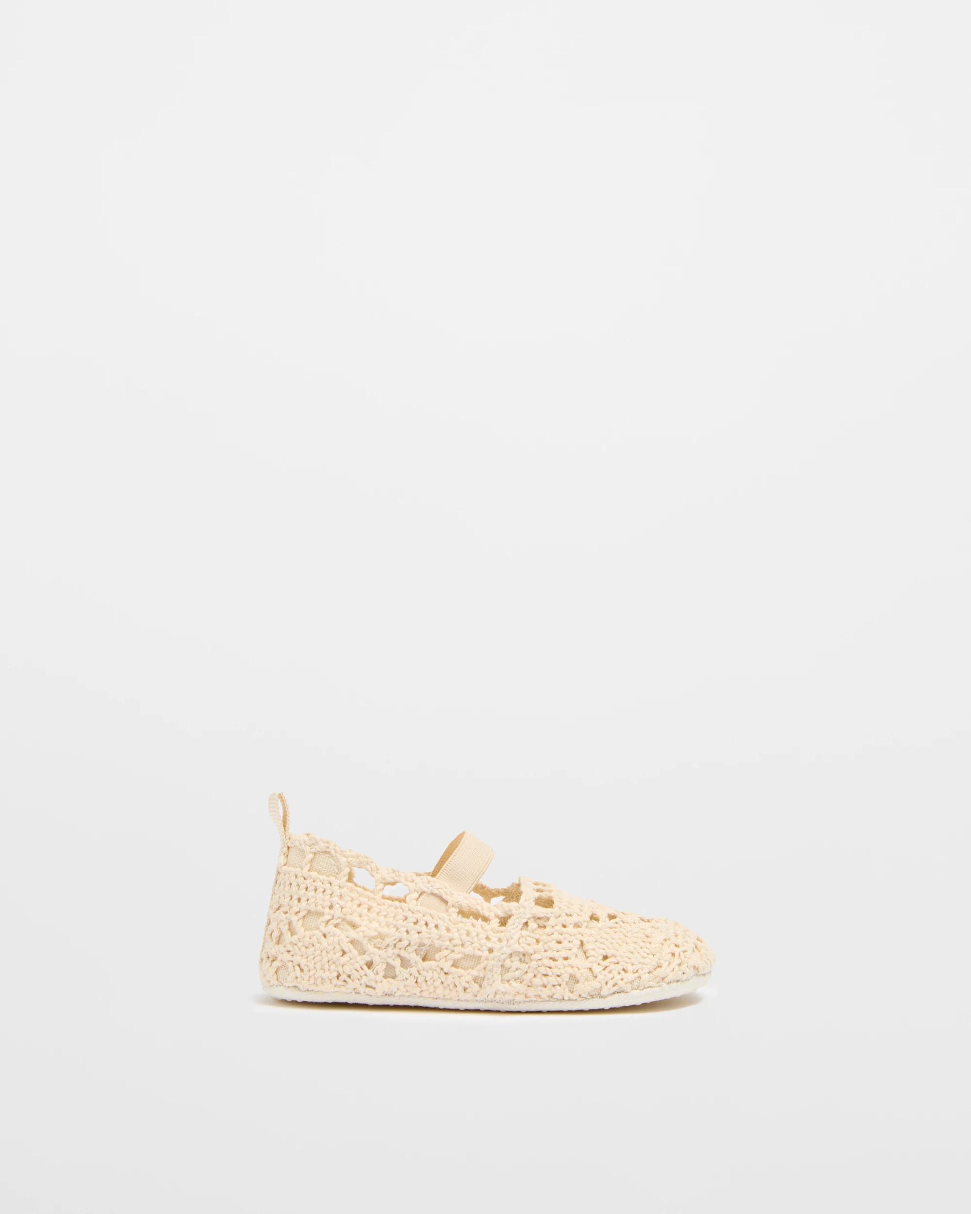 1 Target Baby Girls Pre-walker Crochet Ballet Flat NATURAL, 1 of 3