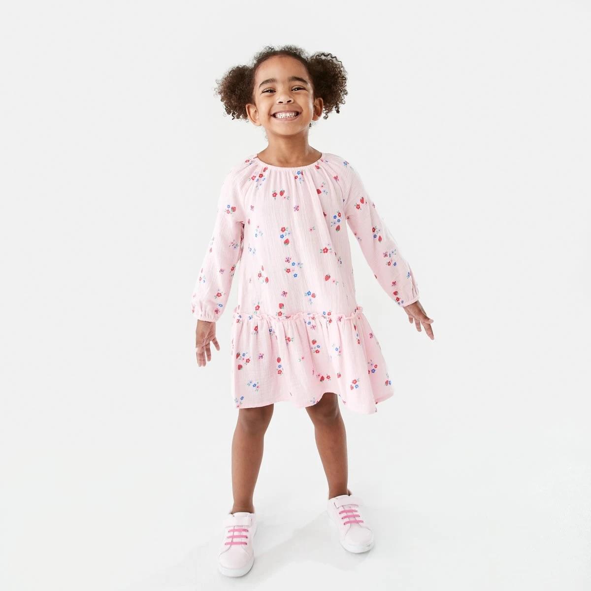 6 Long Sleeve Woven Dress Ditsy, 6 of 9