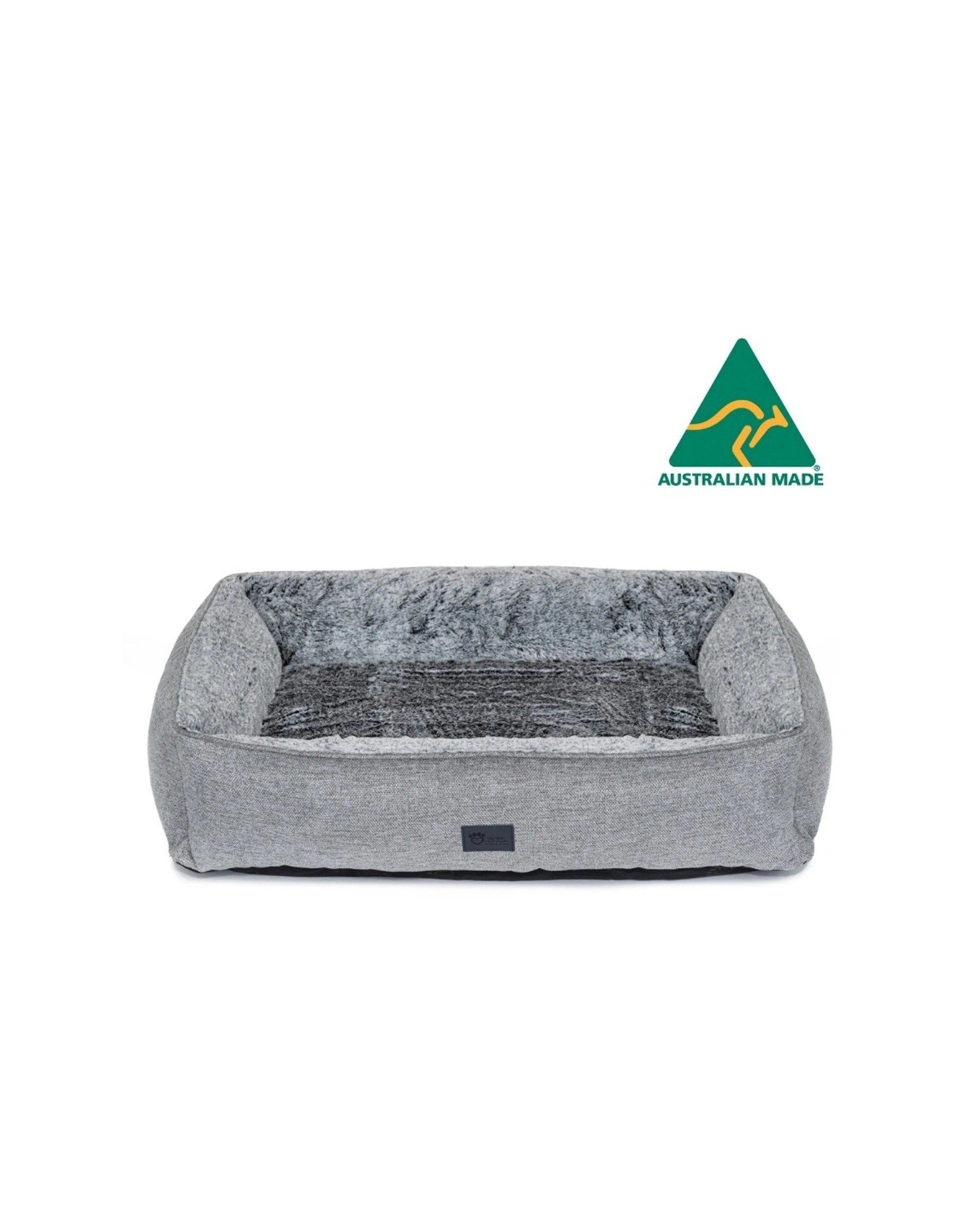 5 Superior Pet Goods Ortho Dog Lounger Bed Plush Faux Fur Mini 67x44x23cm - Grey, 5 of 5