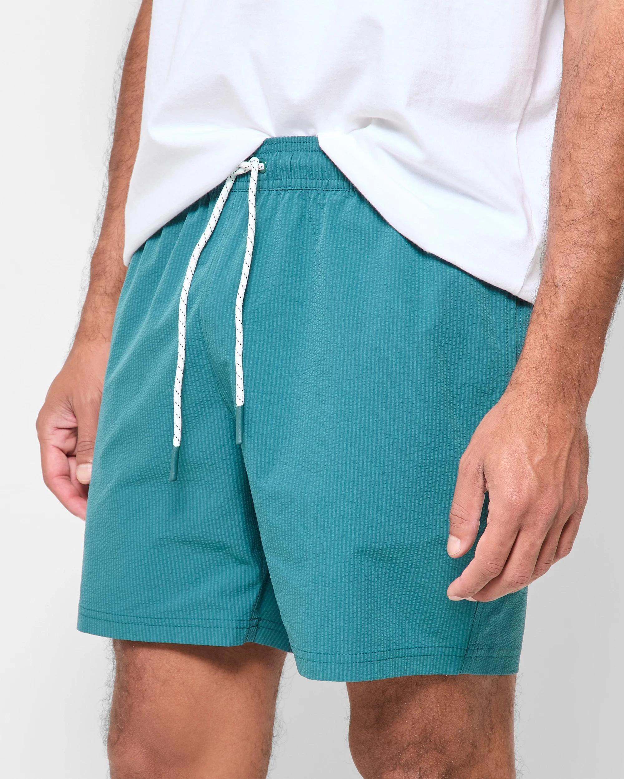 3 Target Seersucker Swim Boardshorts TEAL, 3 of 5