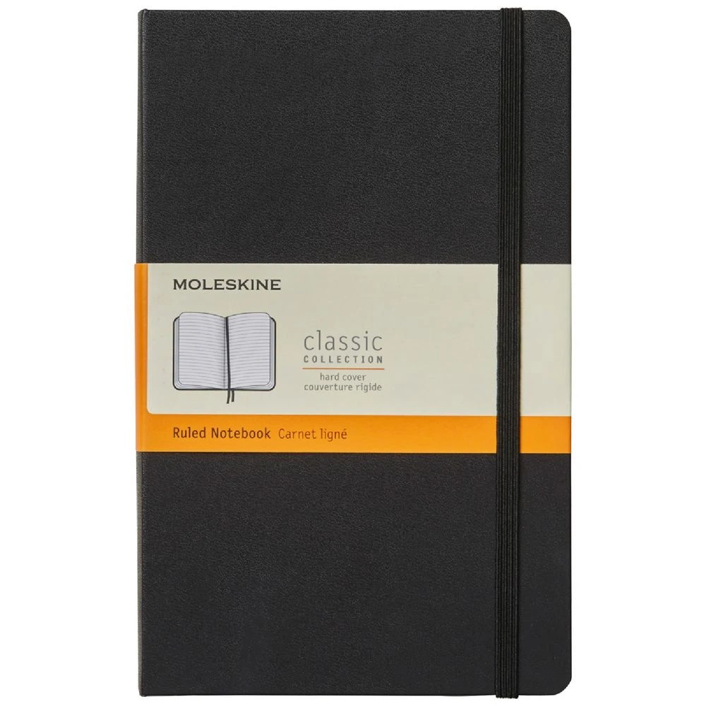 1 Moleskine Classic Hardcover Ruled Notebook Large 400pg Black, 1 of 4