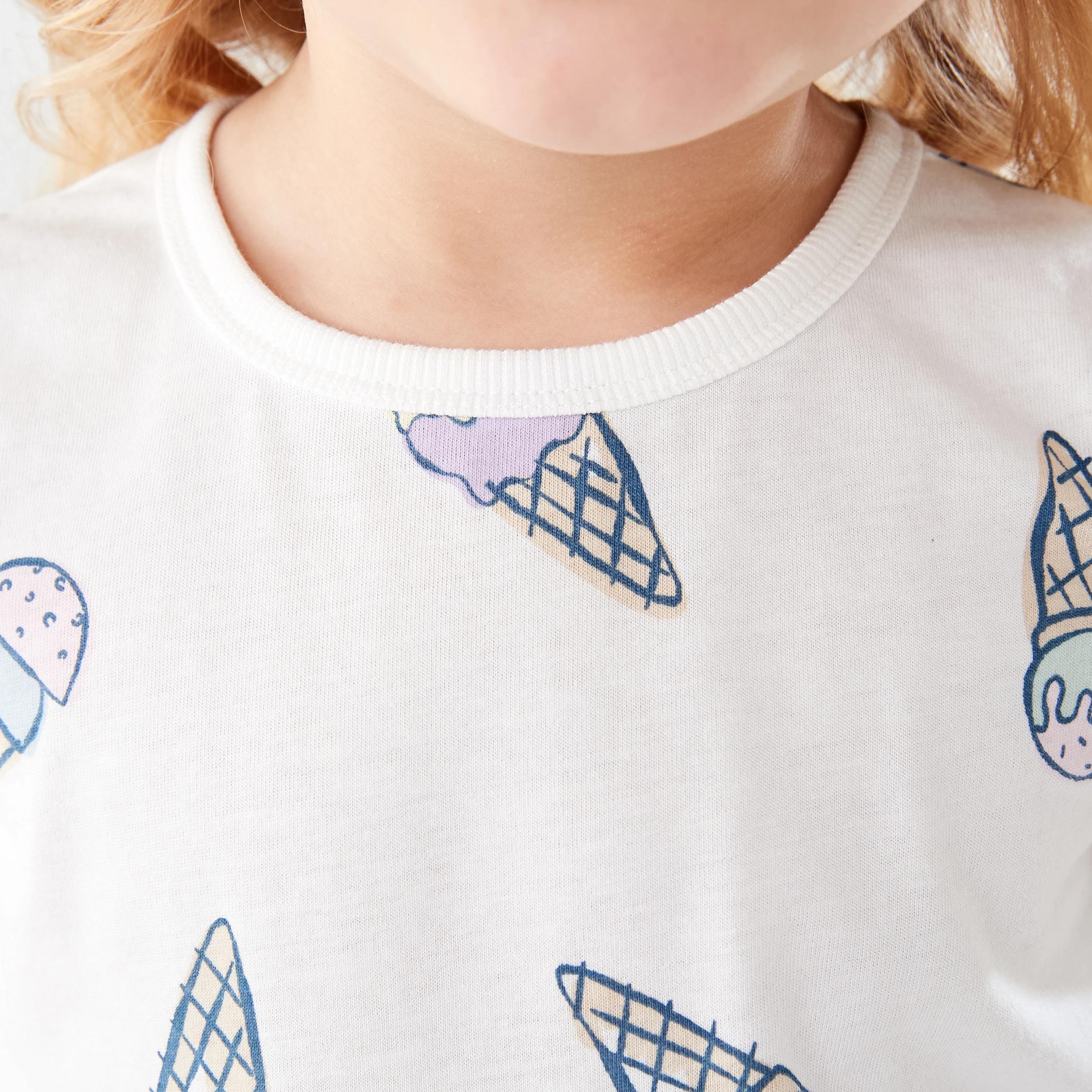 4 Short Sleeve Jersey Pyjama Set ICE CREAMS, 4 of 8