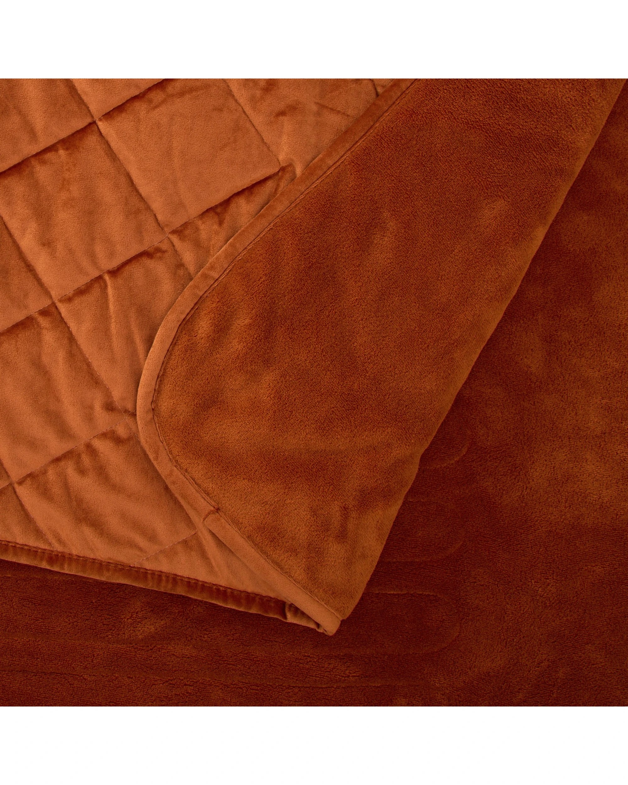 3 Dreamaker Haven Quilted Velvet Heated Throw 180x200cm - Rust, 3 of 8