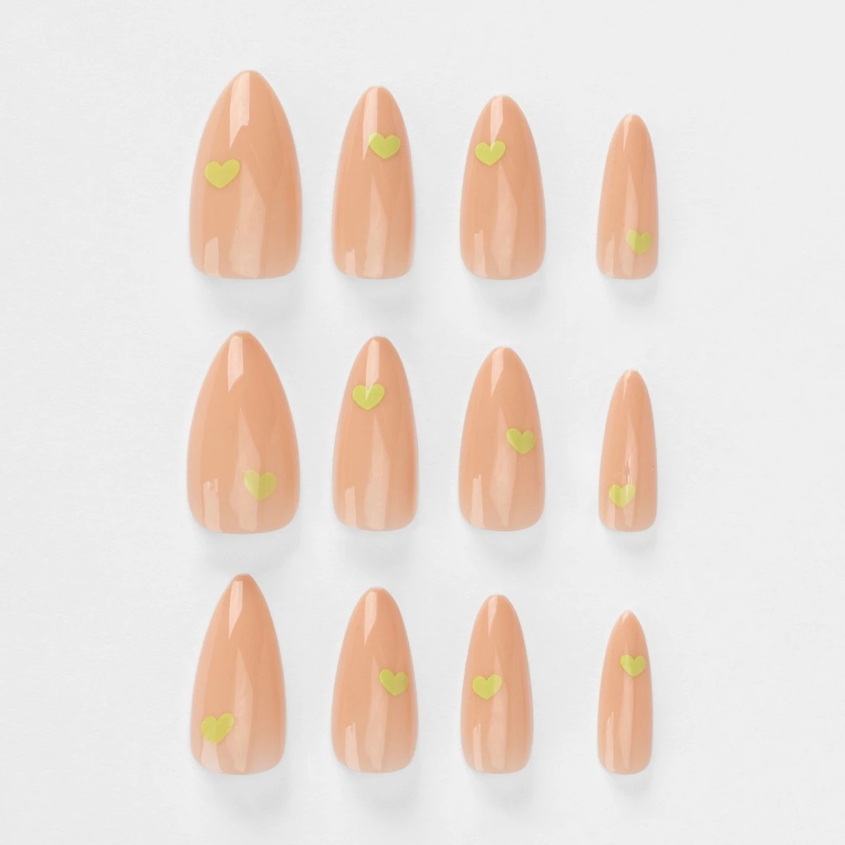 5 OXX Cosmetics 24 Pack False Nails with Adhesive - Stiletto Shape, Neon Heart, 5 of 5