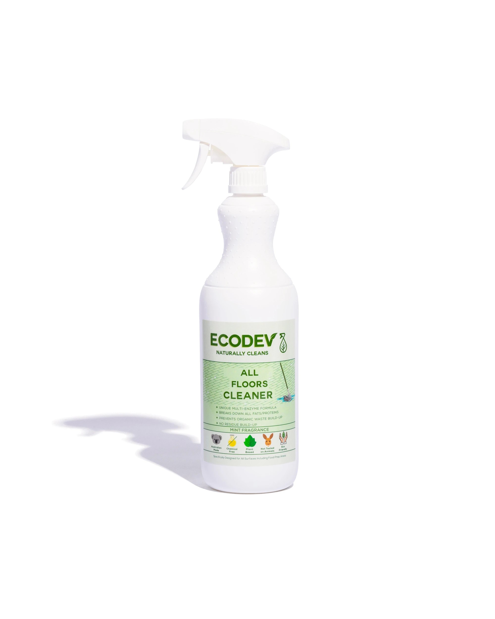 1 Ecodev All Floors Cleaner Spray Multi Enzyme Formula Eco Friendly 750ml, 1 of 2
