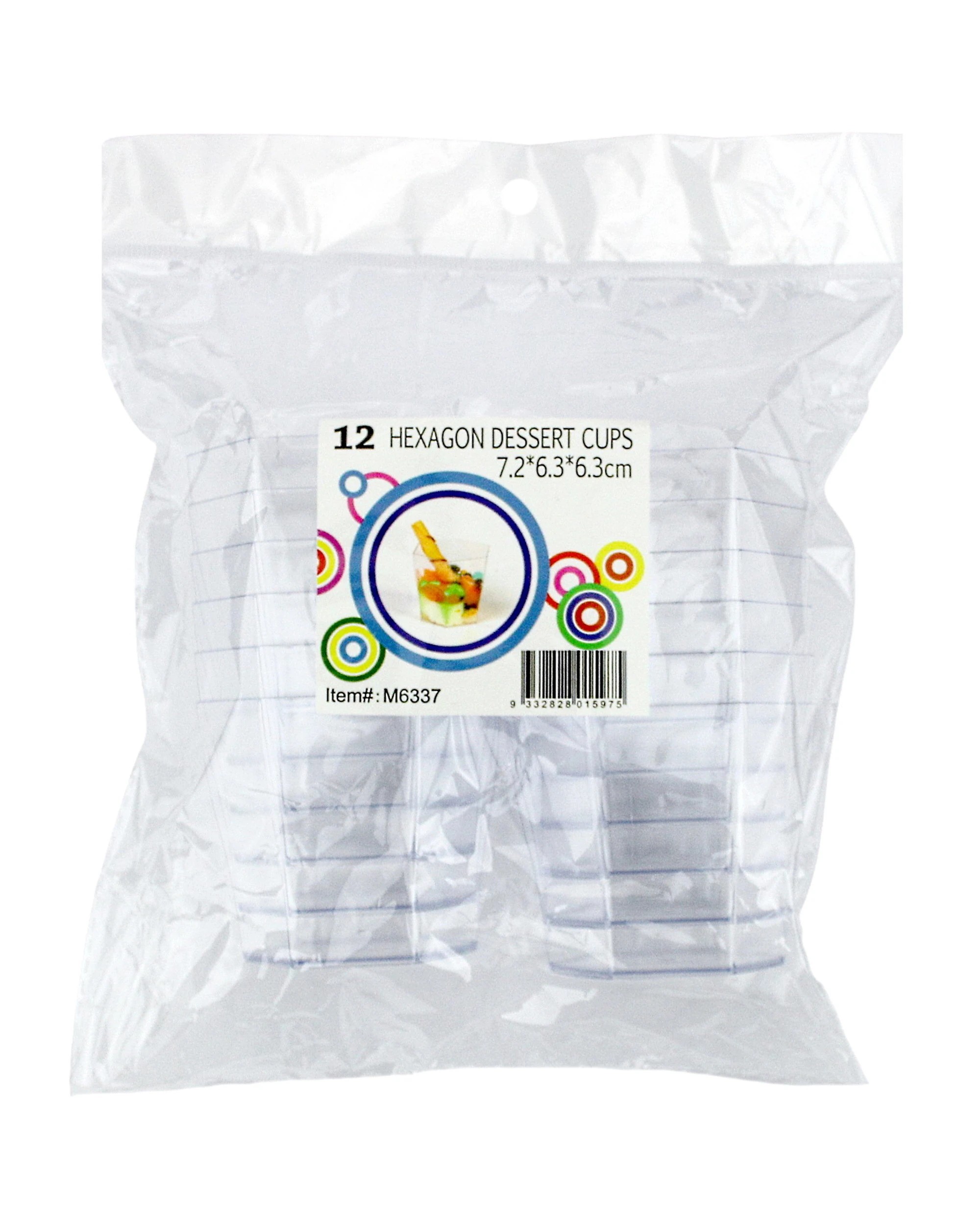 2 Mini Plastic Hexagon Dessert Cups 6.3cm Pack of 12, 2 of 3