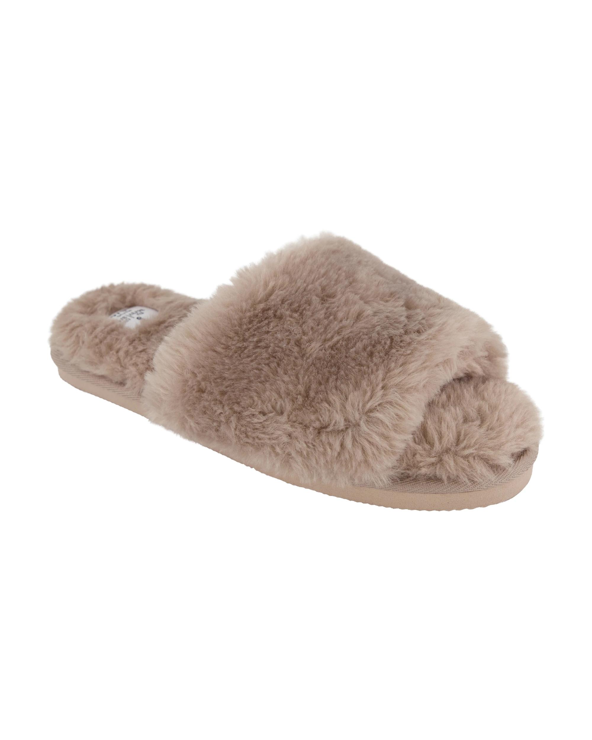 1 EVA Outsole Furry Slides Mocha, 1 of 3