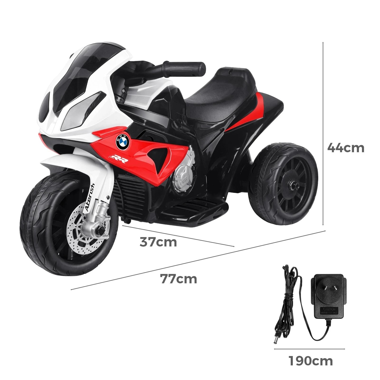 8 BMW Kids Ride On Car Motorbike S1000RR Licensed Electric Toys Police Bike - White Red, 8 of 8