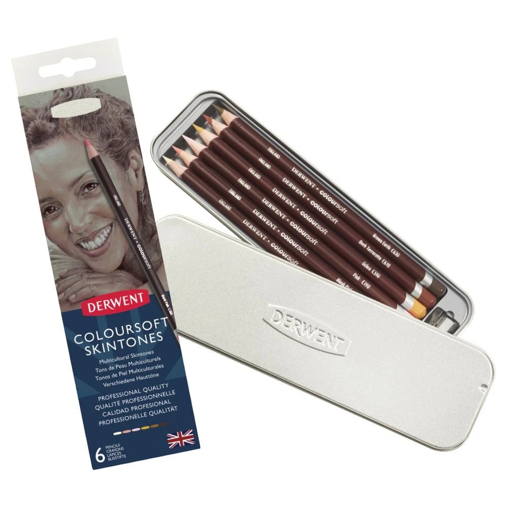 4 Derwent Coloursoft Skintones Pencils 6 Pack, 4 of 4