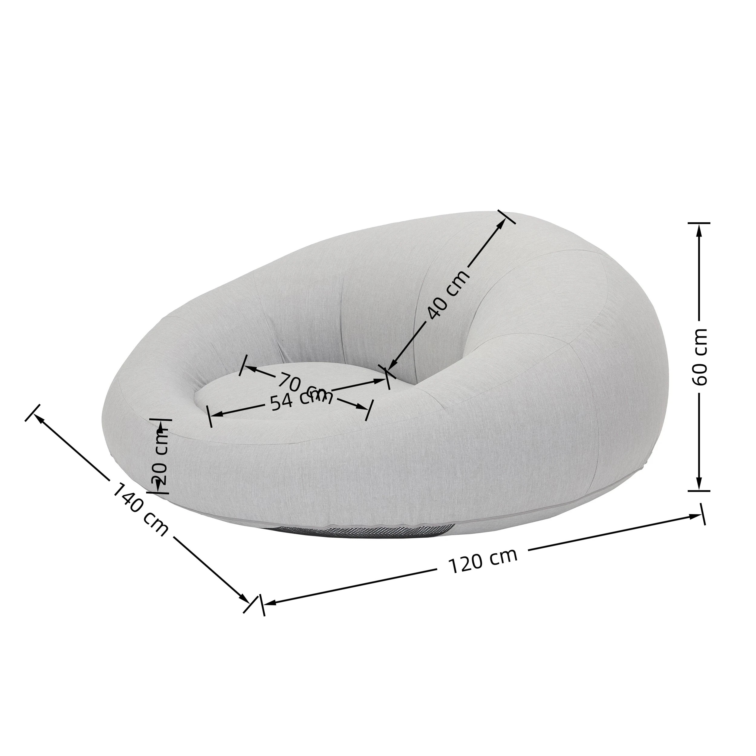 8 IHOMDEC Outdoor Bean Bag Inflatable Lounge Chair - Grey, 8 of 10