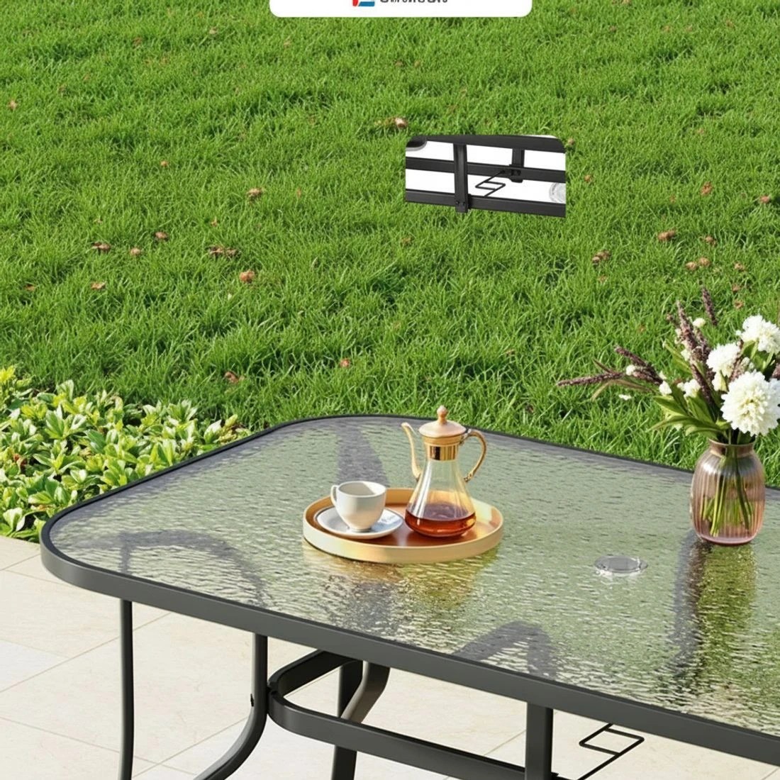 7 Gardeon 5PC Outdoor Dining Set Table and Chairs - Black, 7 of 8