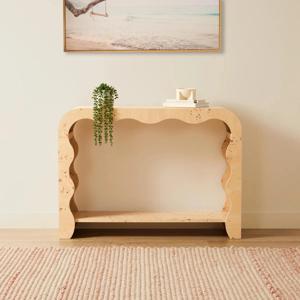 Burlwood Look Hall Table