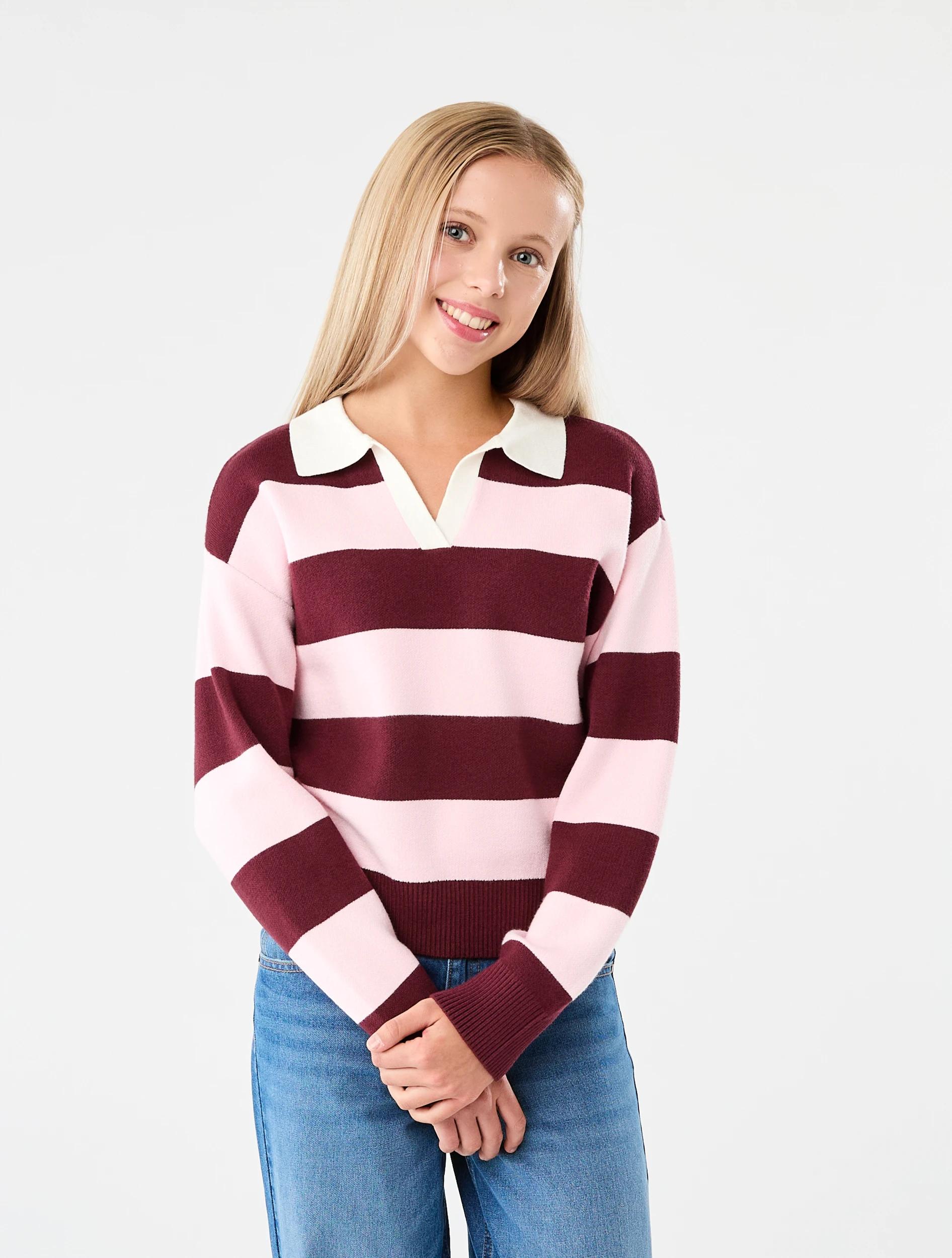 1 Rugby Knit Top Berry Pnk, 1 of 7