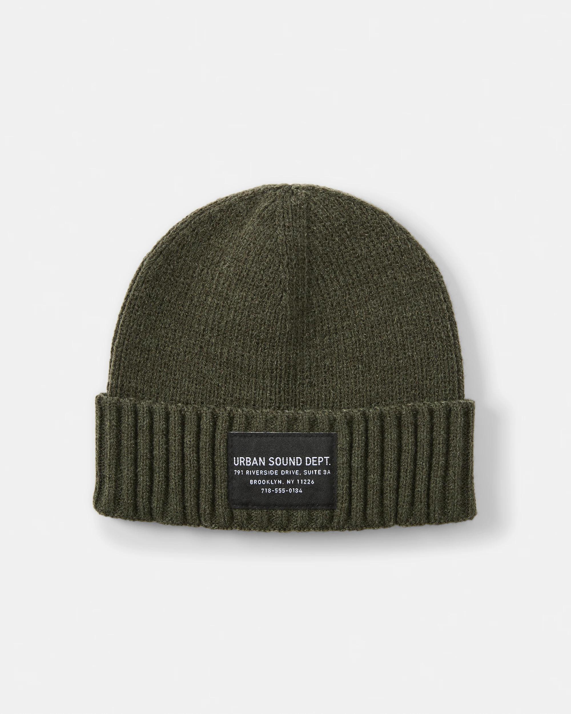 1 Rib Cuff Beanie Grn Khaki, 1 of 3