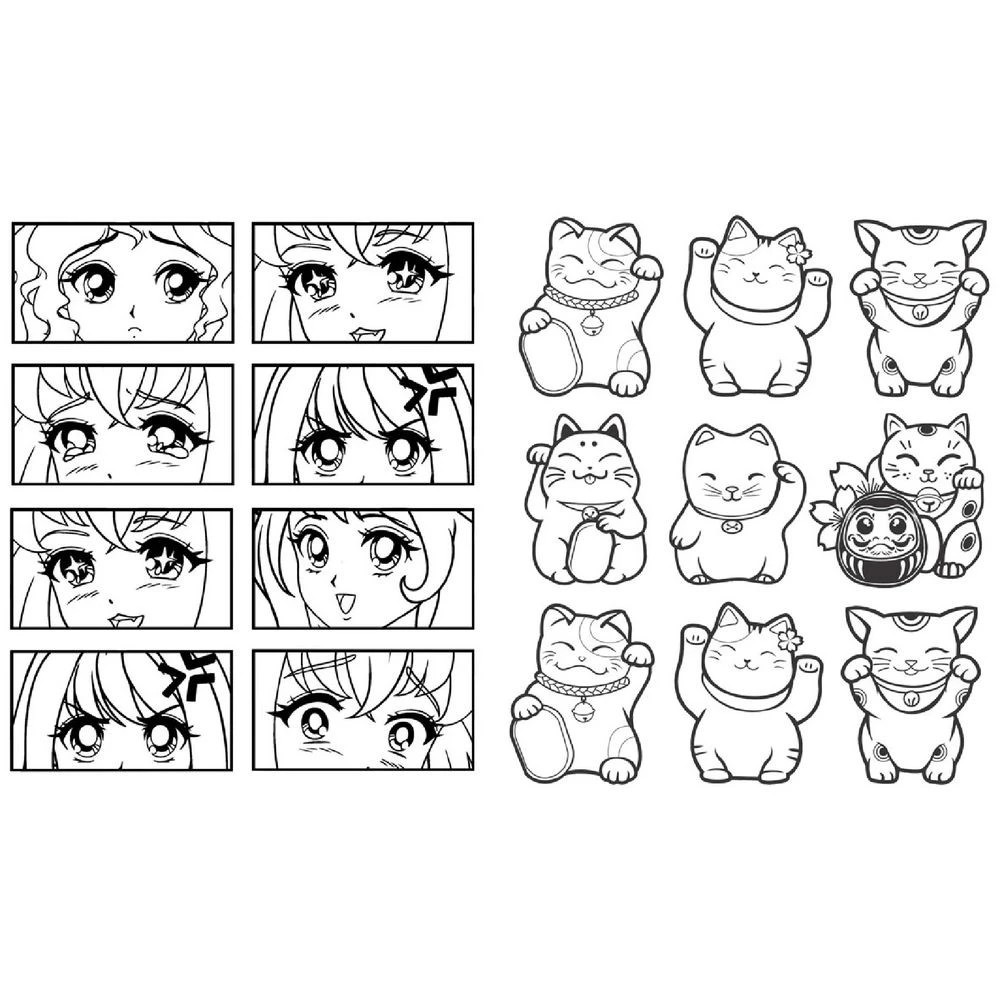 2 Colour-Your-Own Gallery Wall Art Colouring Book Manga Colour, 2 of 3