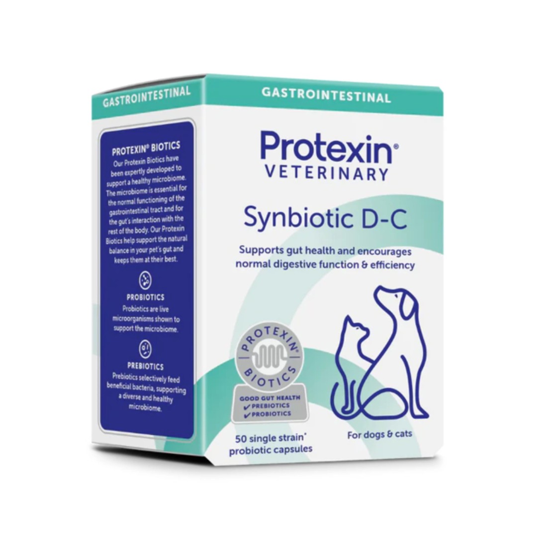 1 Synbiotic D-C Probiotic & Prebiotic Capsules For Dogs & Cats 50 Capsules, 1 of 2