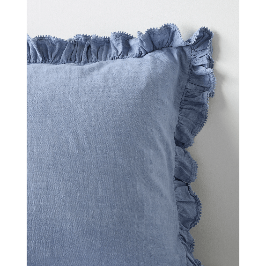 2 Target Kiara Australian Cotton Textured Stonewash Ruffle European Pillowcase
 - Queen Bed
 - Blue, 2 of 5