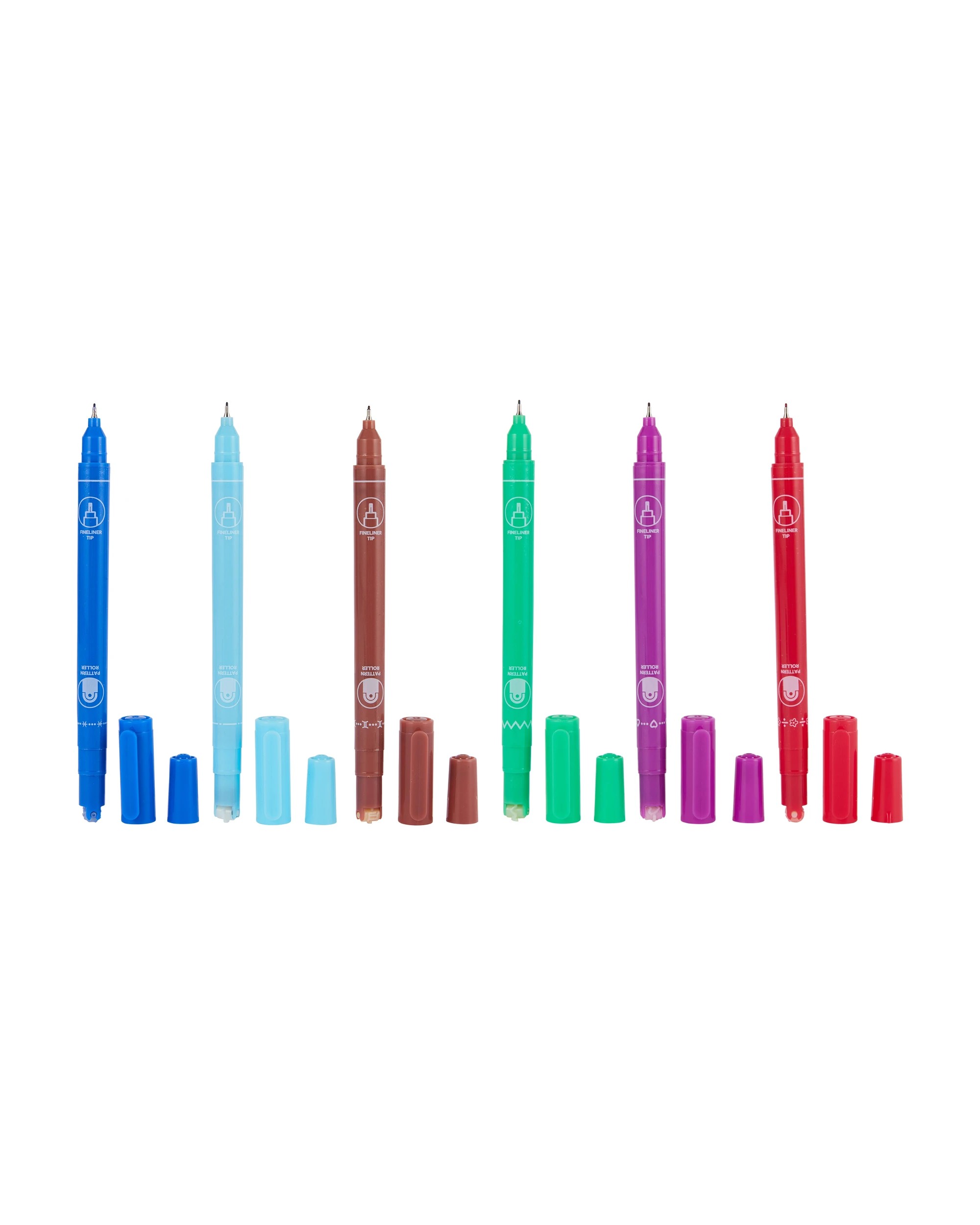 4 6 Pack Bullet Journal Dual-Tip Roller Pattern Pens, 4 of 8