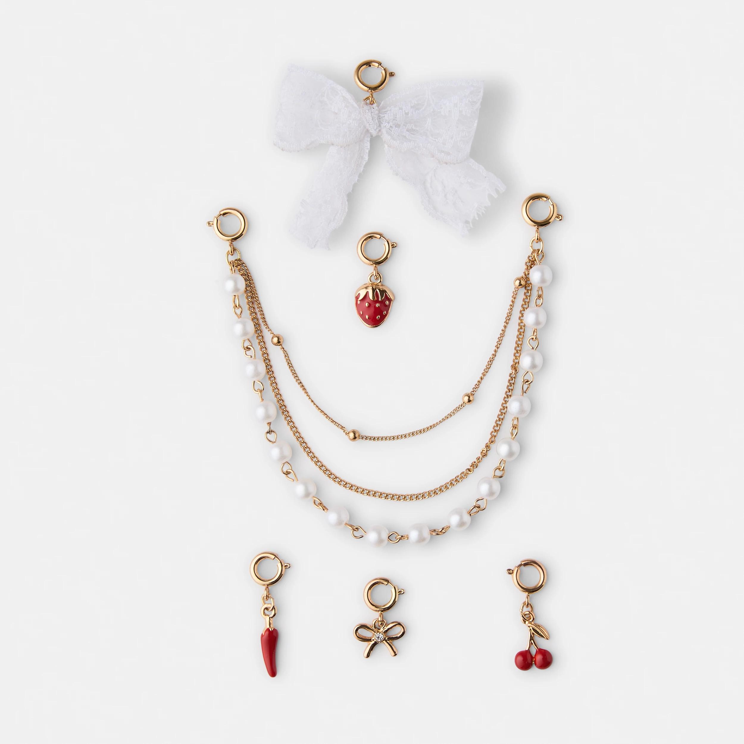 2 6 Pack Lace Bow Charms - Gold Tone Gold, 2 of 3