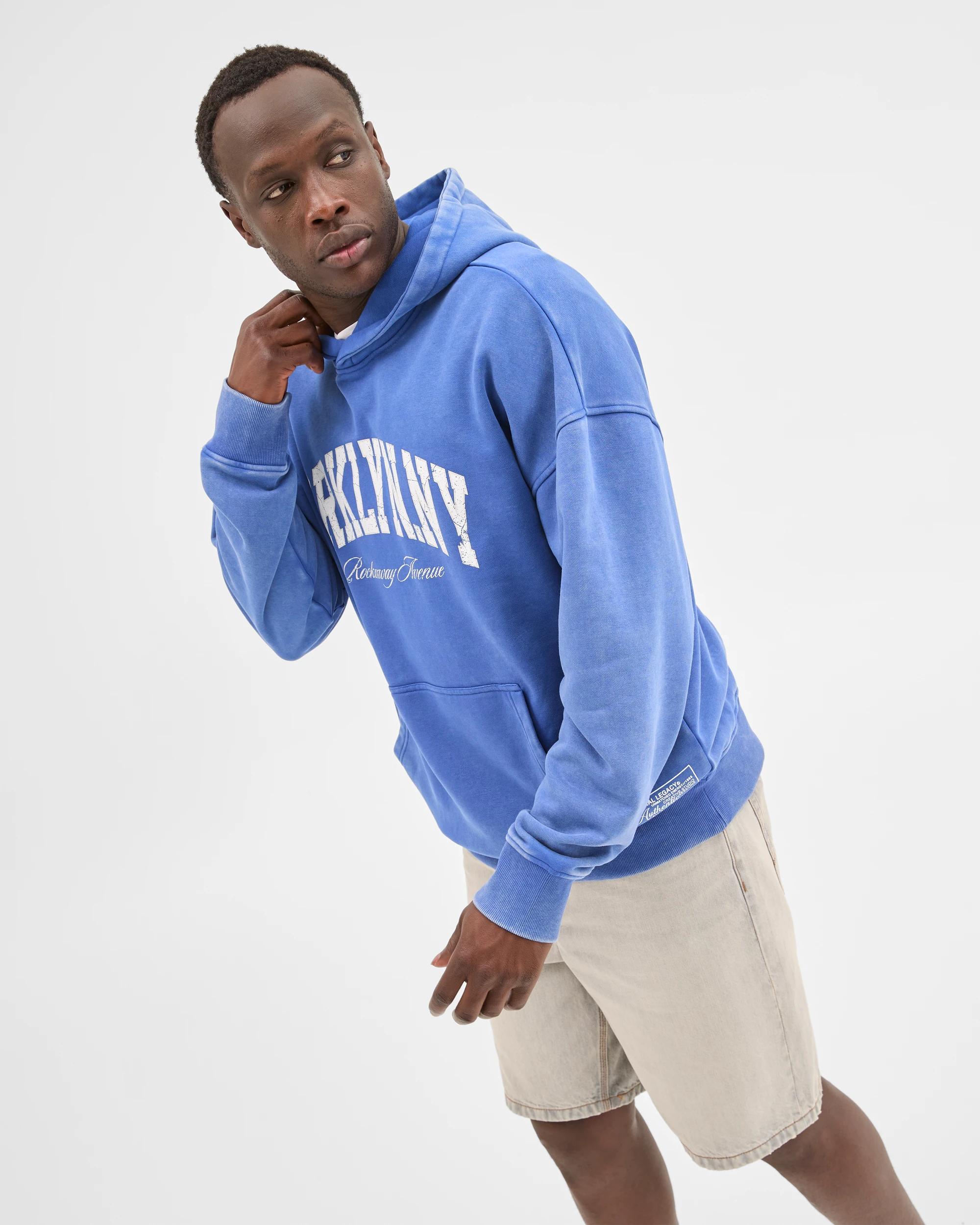 5 Commons Australian Cotton Blend Heavyweight Graphic Hoodie BLUE, 5 of 7