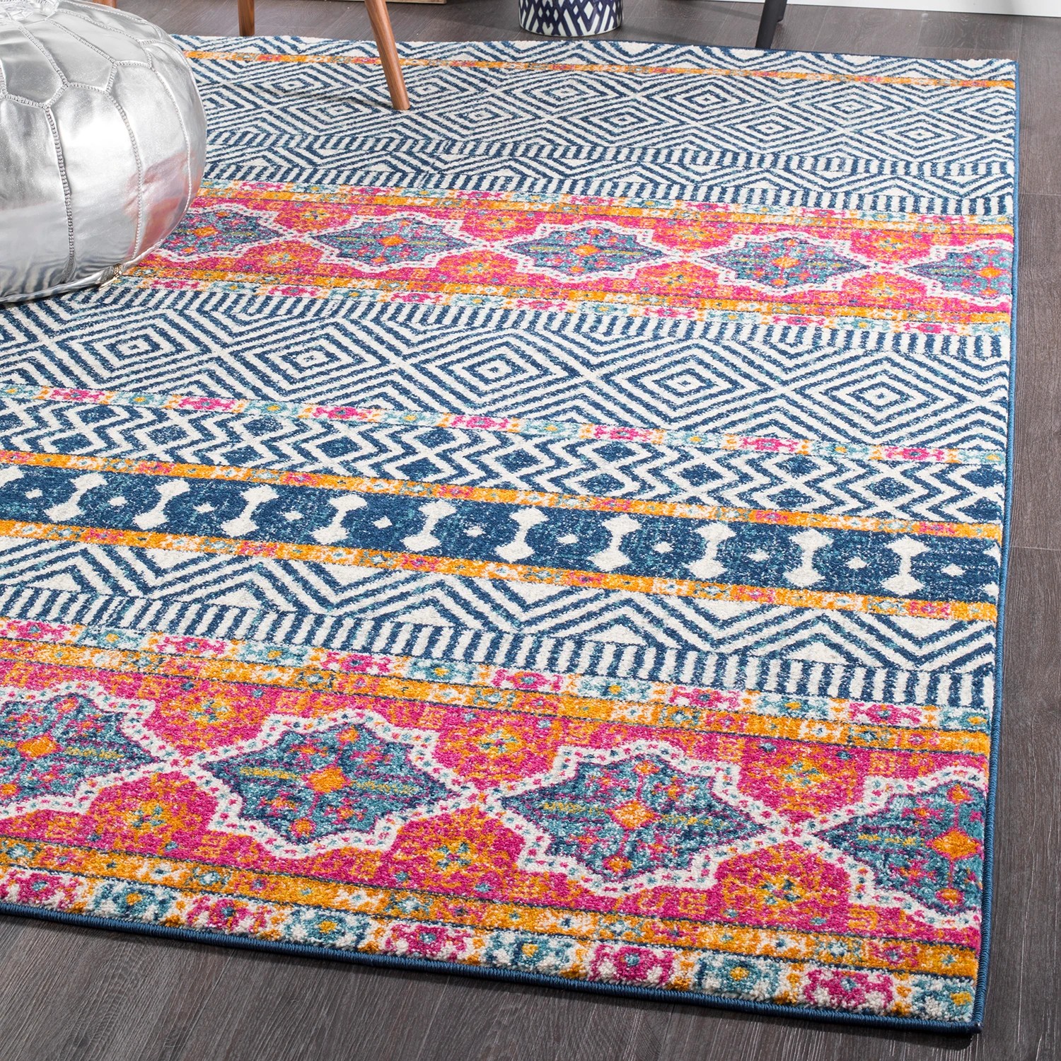 6 Common Ground Rugs Bluebay 455 230x160cm - Medium Power Loomed Pet Friendly Floor Rug - Blue, 6 of 7