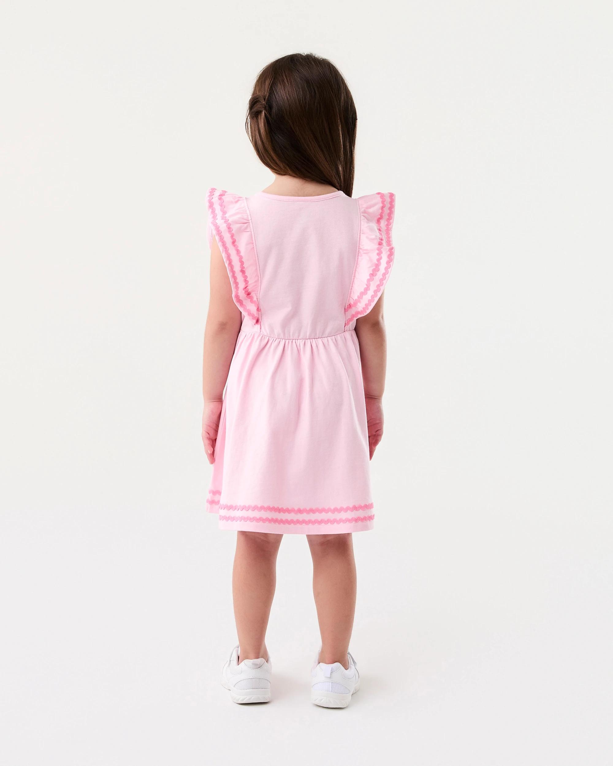 7 Frill Sleeve Dress Rose Pink, 7 of 7