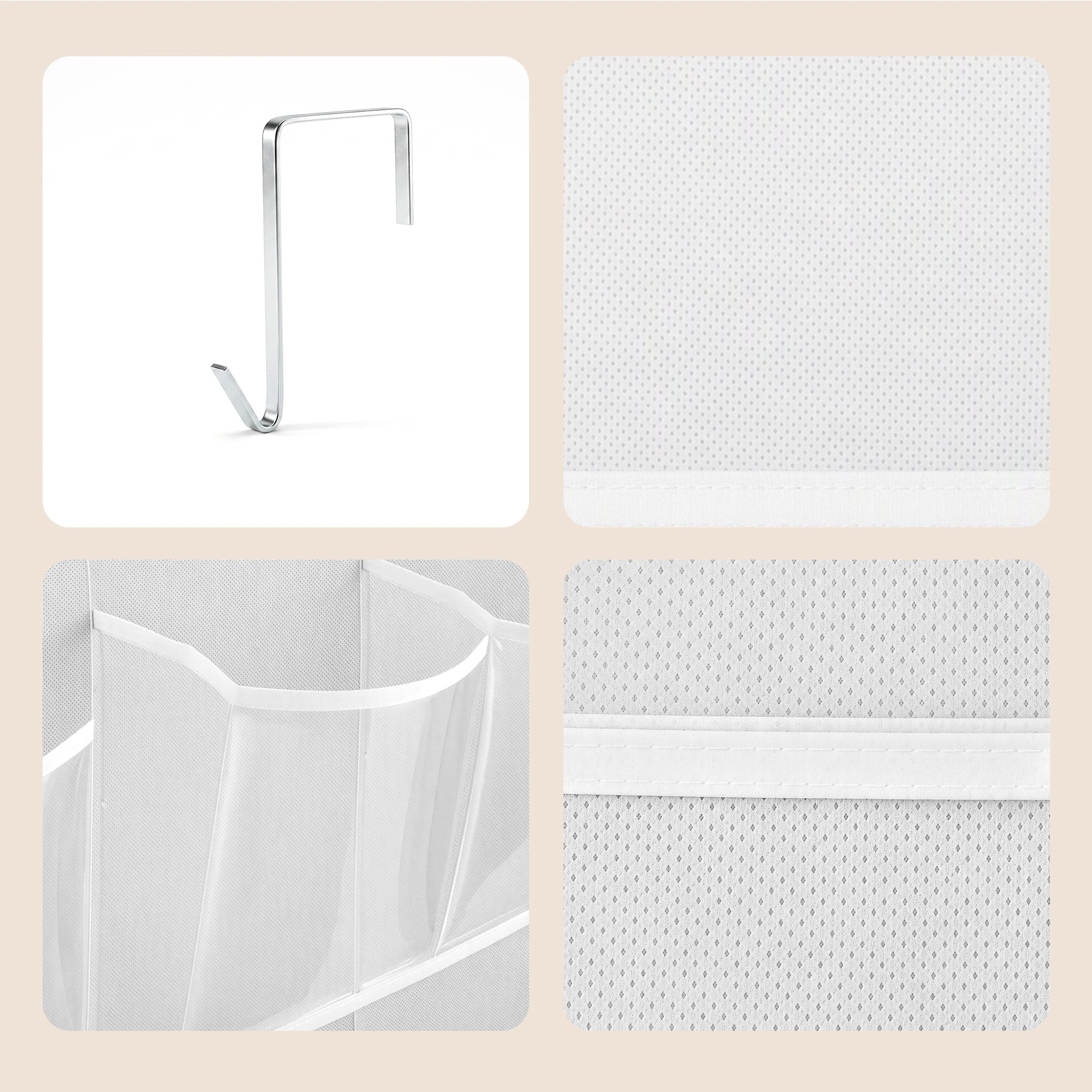 5 Artiss Over Door Shoe Storage Organiser X2 6 Tier 24 Pockets - White, 5 of 8